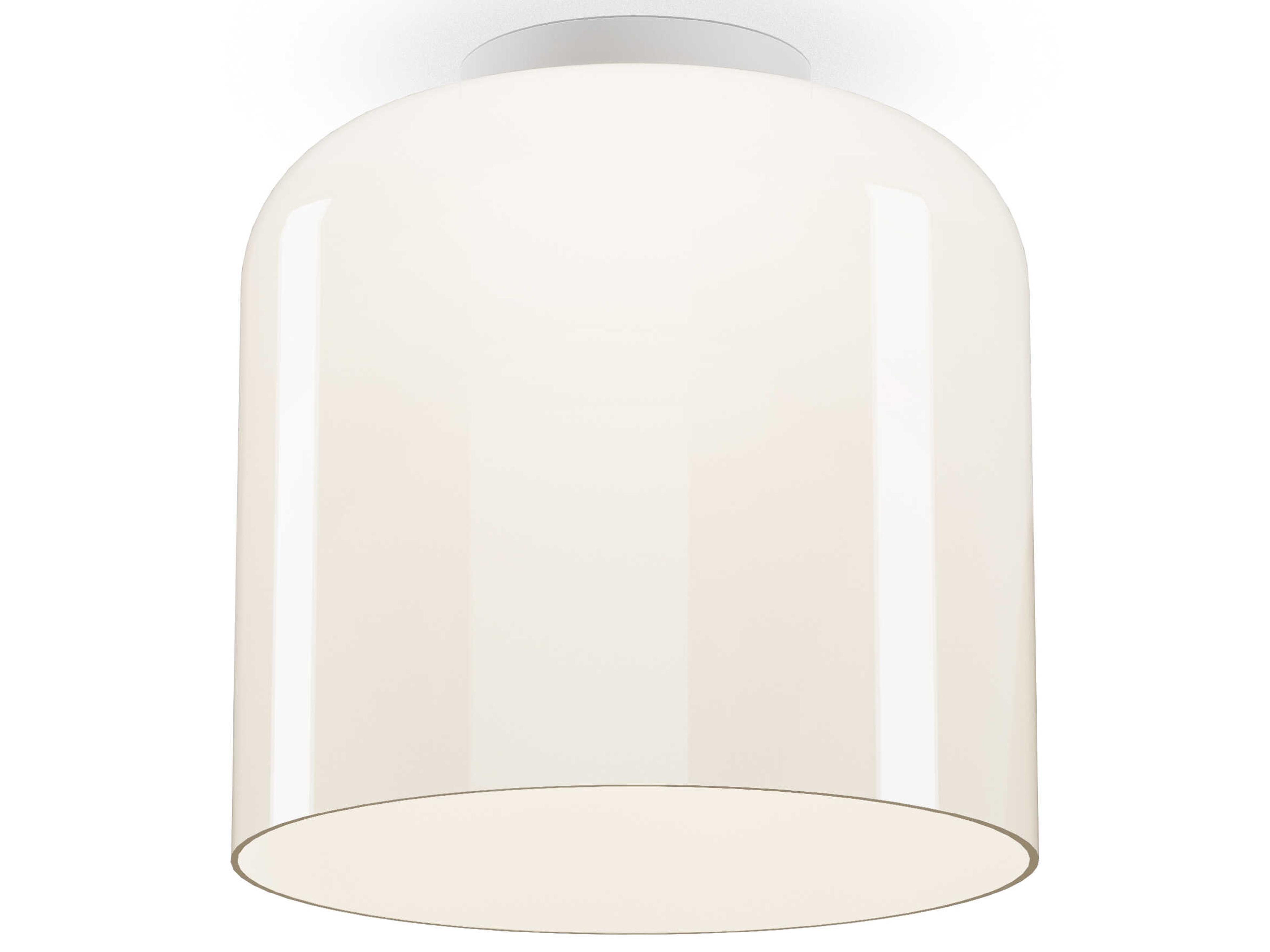 Totem 1-Light Opal White Dome Flush Mount