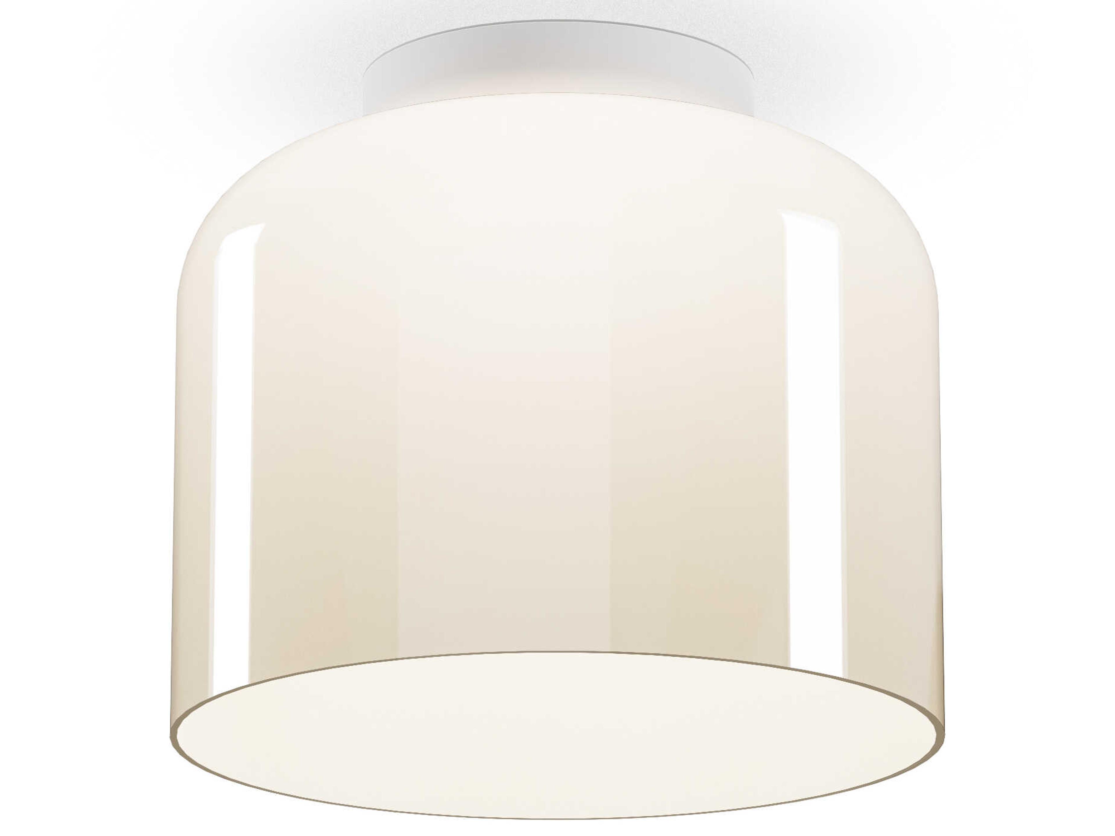 Totem 1-Light Opal White Dome Flush Mount