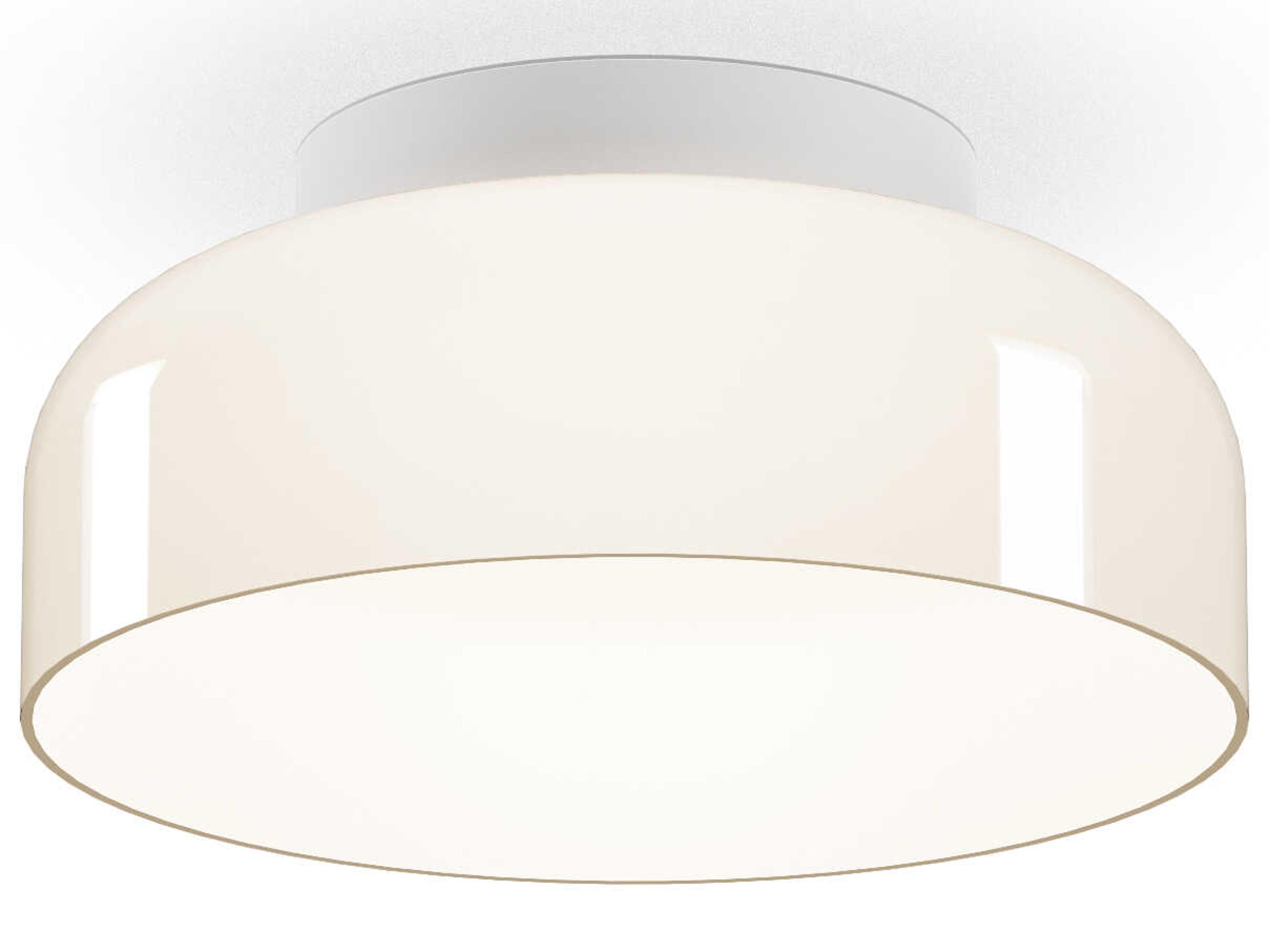 Totem 1-Light Opal White Dome Flush Mount