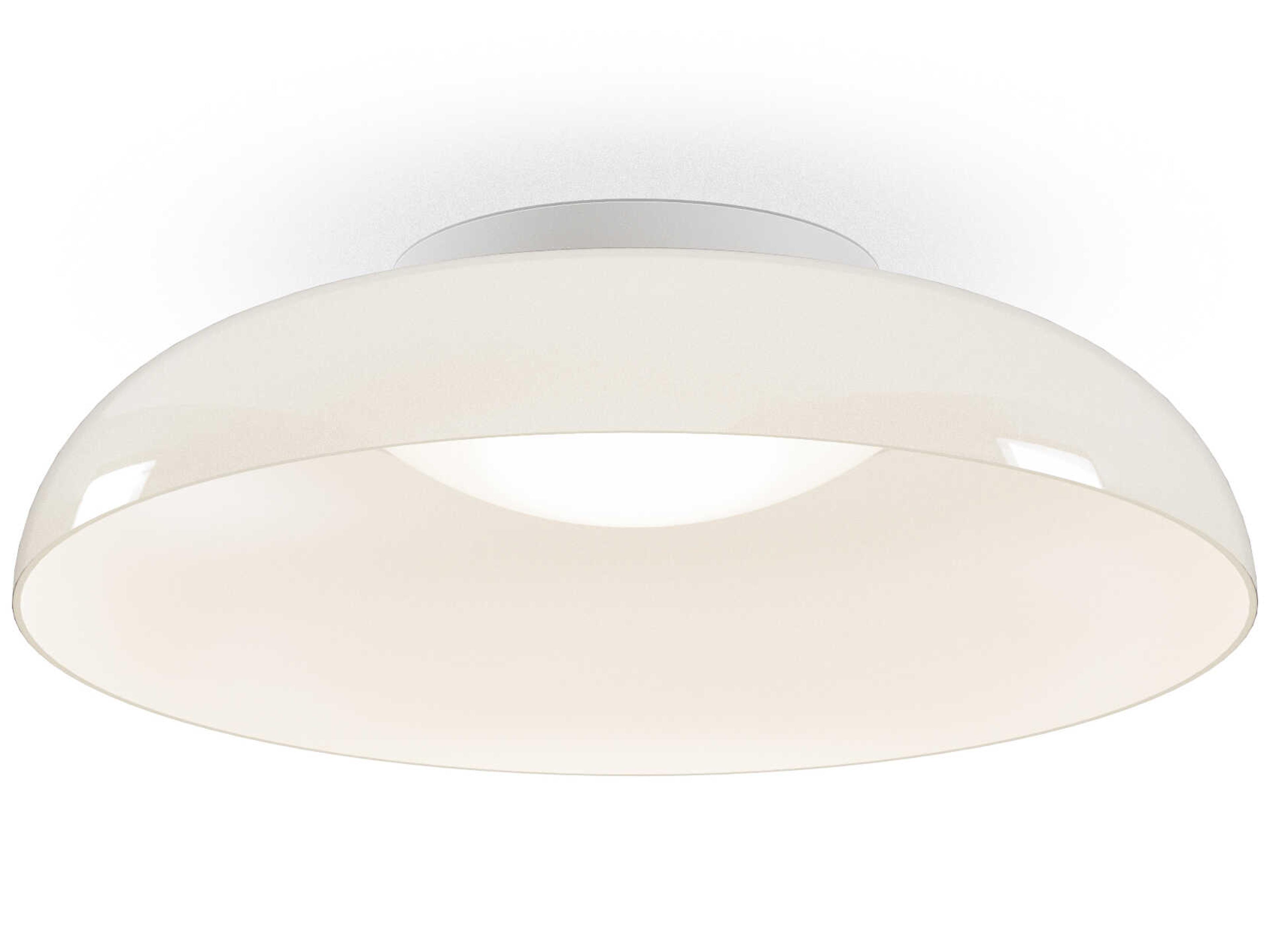 Totem 1-Light Opal White Dome Flush Mount