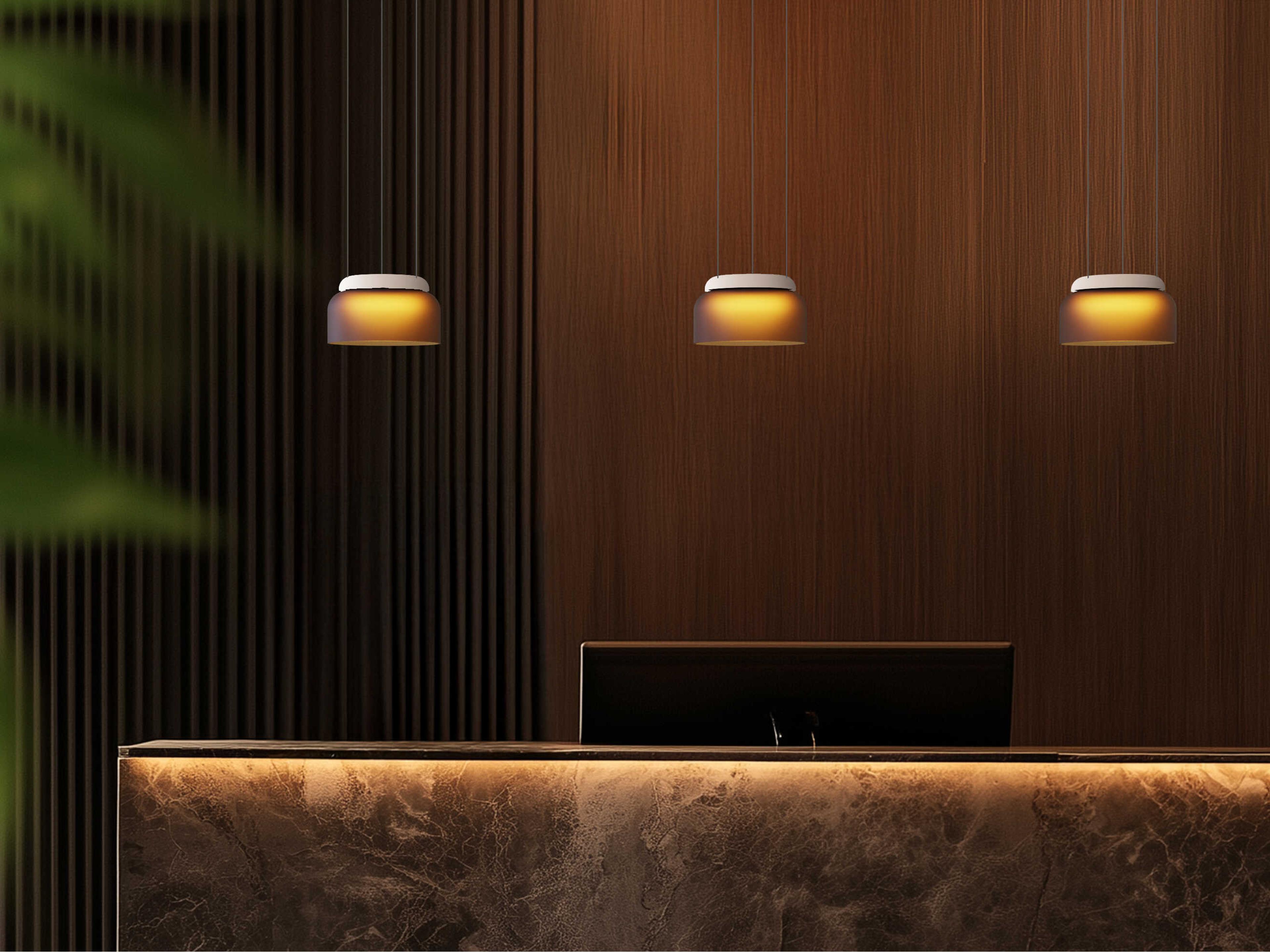 Pablo Totem Mini 1-Light Amber Bronze Dome Pendant