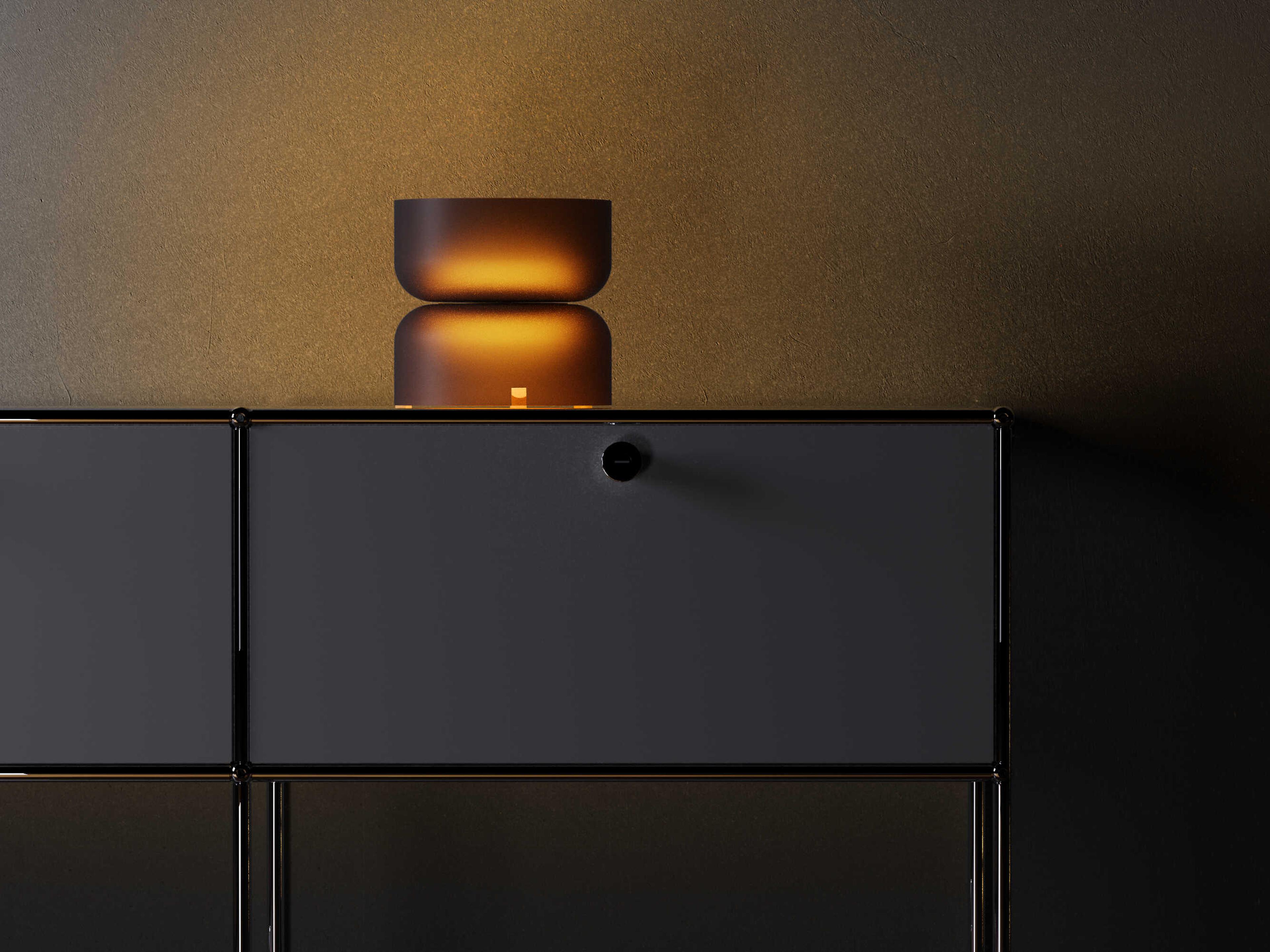 Pablo Totem Mini Amber Orange Table Lamp