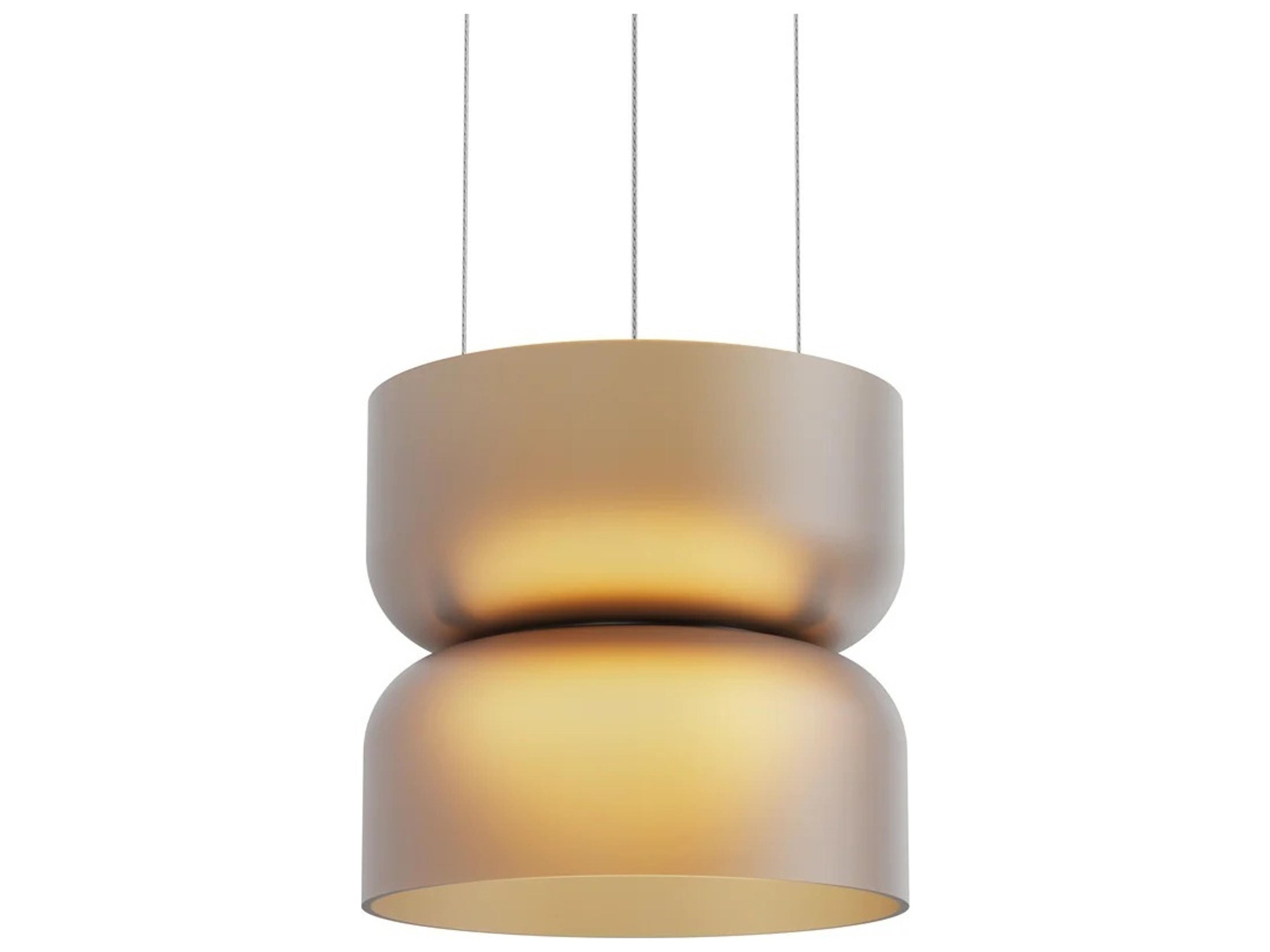 Totem Mini 2-Light Amber Brass Geometric Pendant