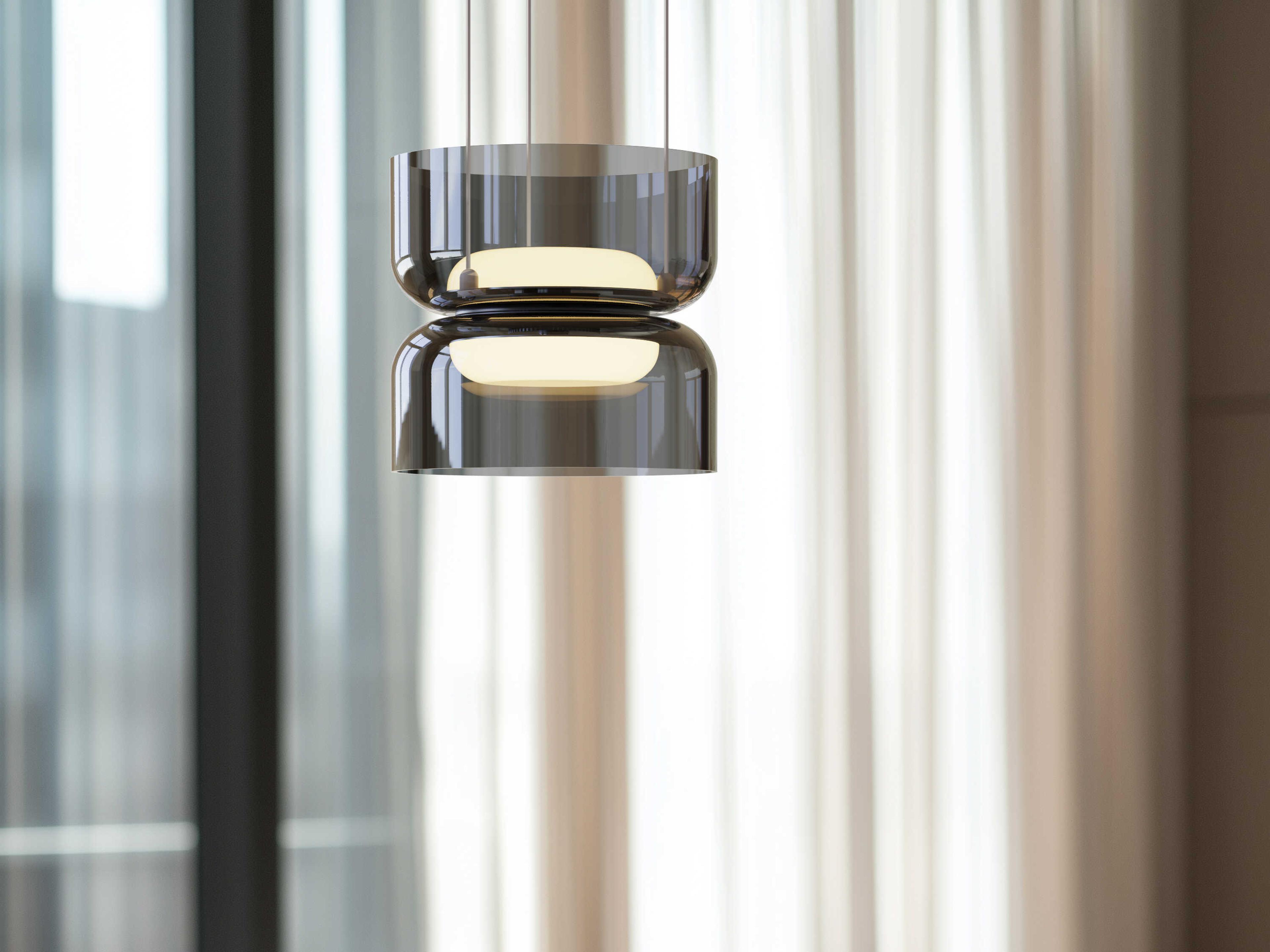 Pablo Totem Mini 2-Light Smoke Gray Geometric Pendant