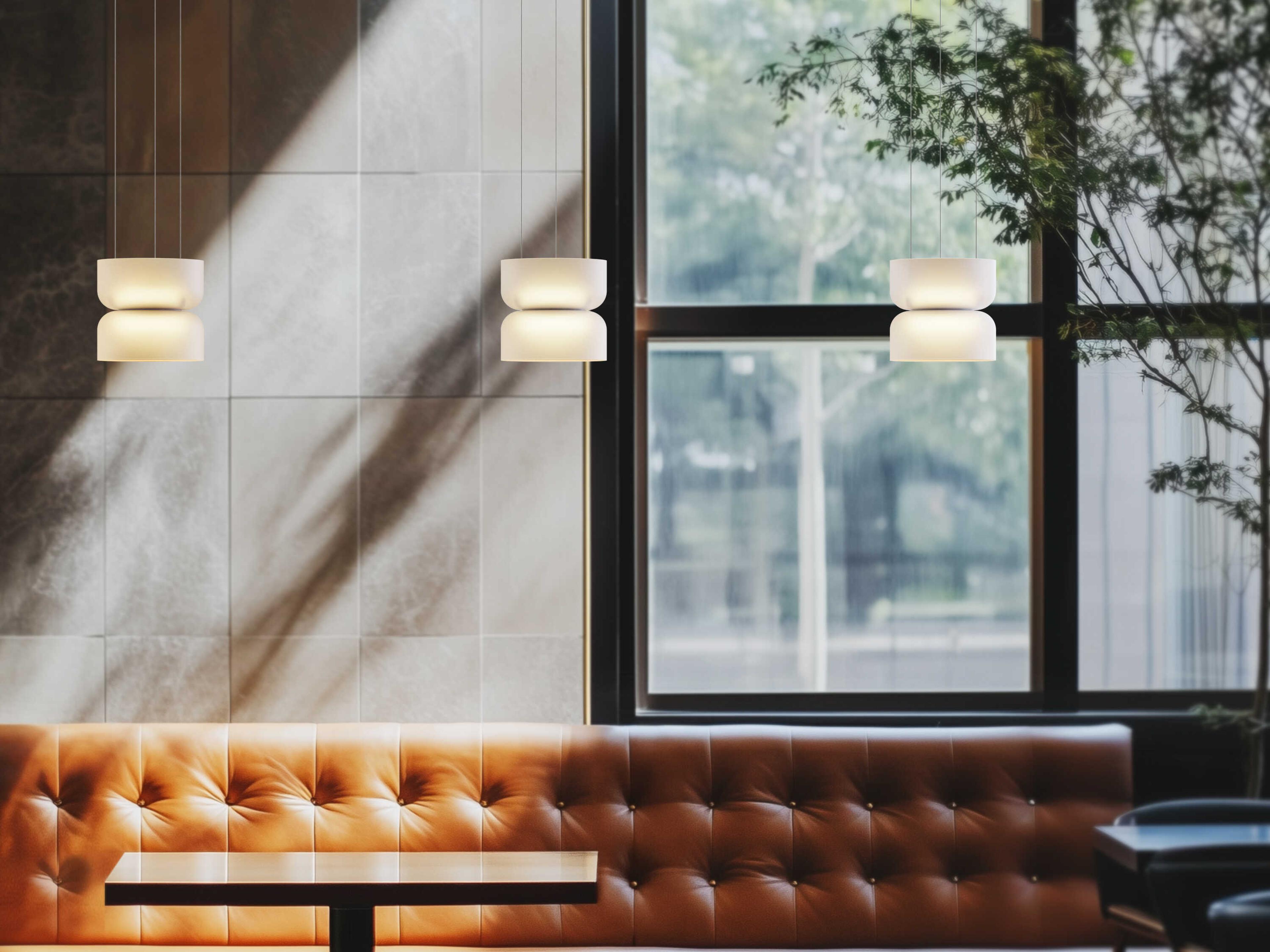 Pablo Totem Mini 2-Light White Geometric Pendant