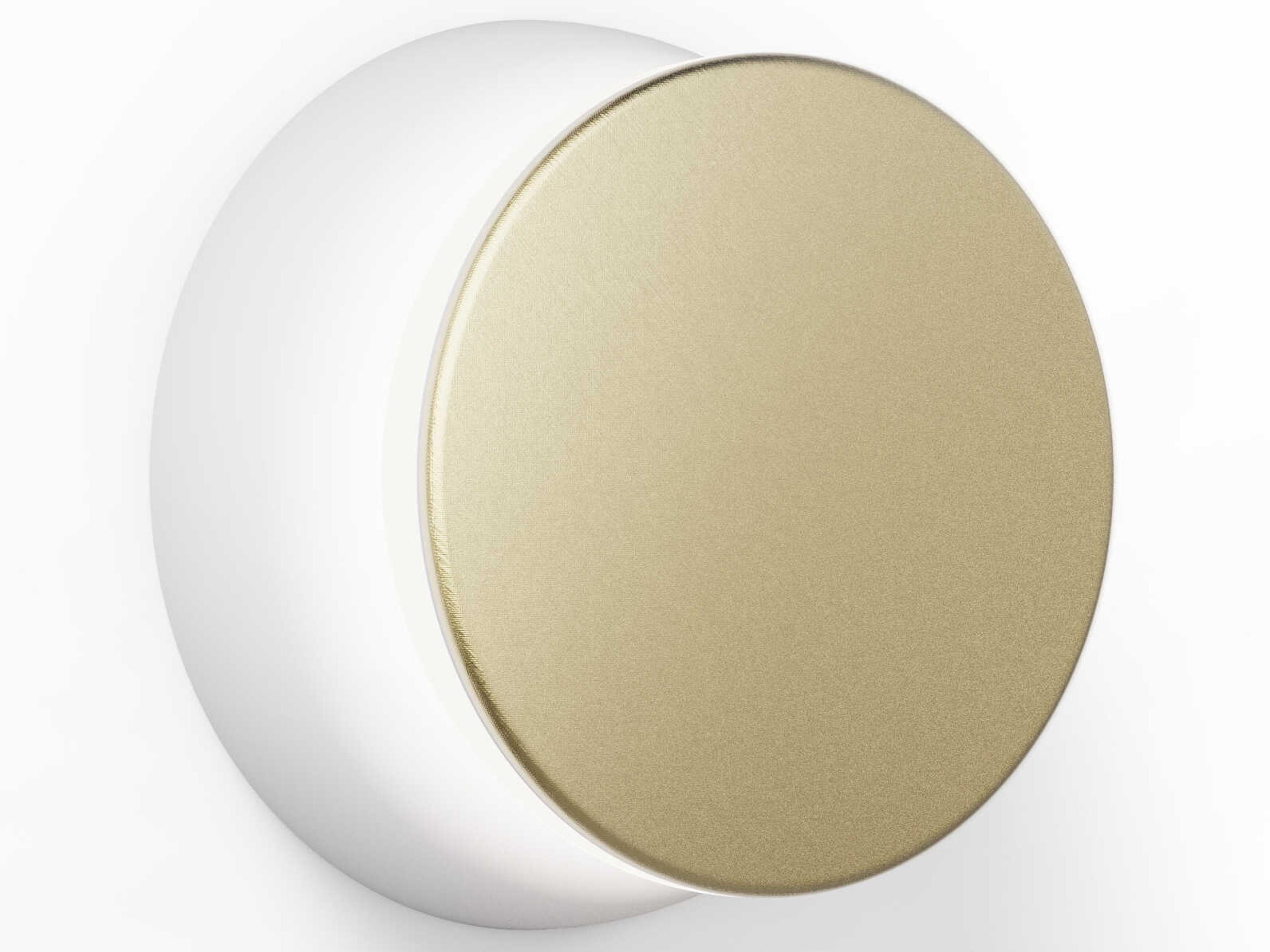 Totem Puck 1-Light White Brass Wall Sconce