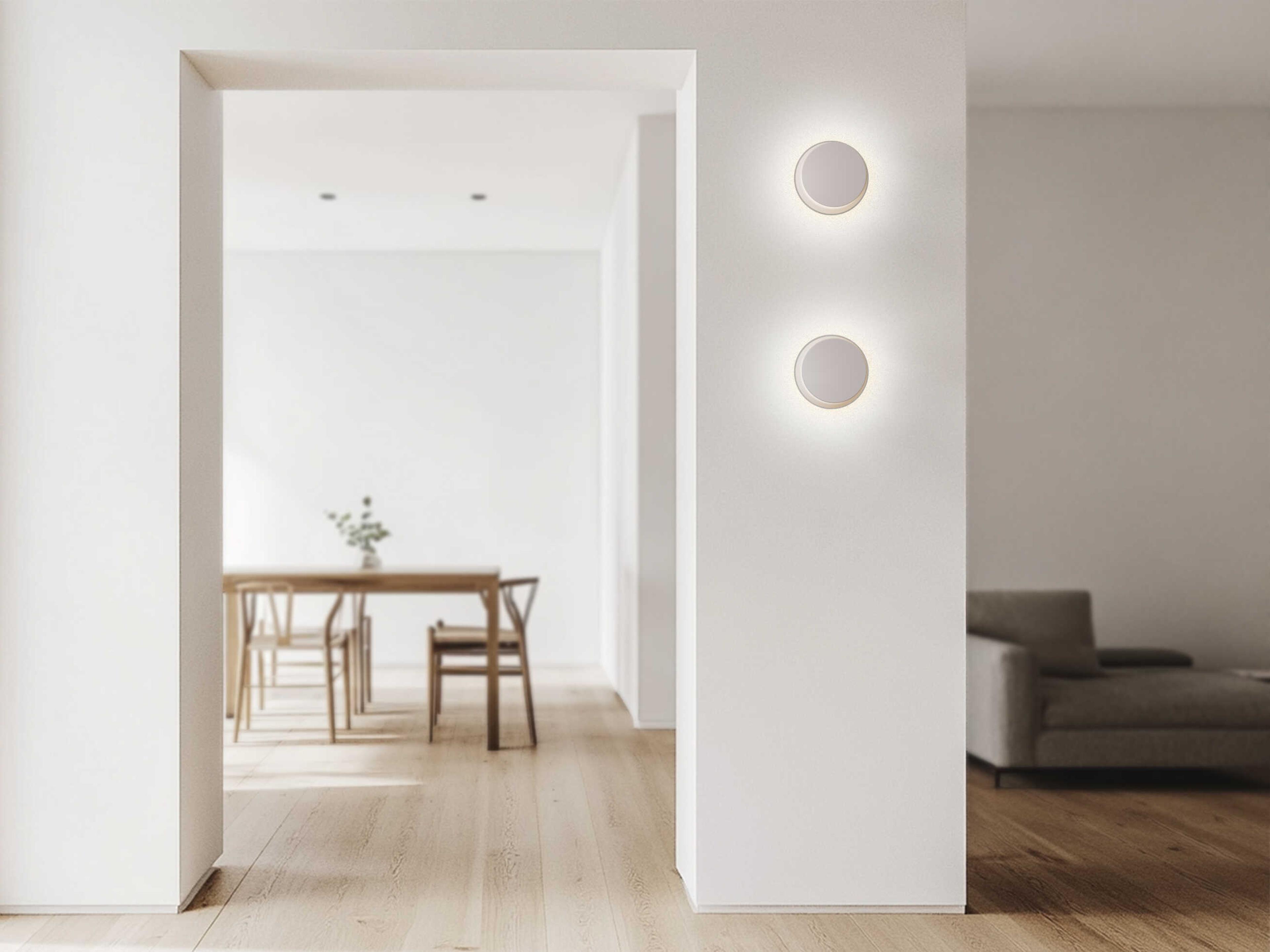 Pablo Totem Puck 1-Light White Wall Sconce