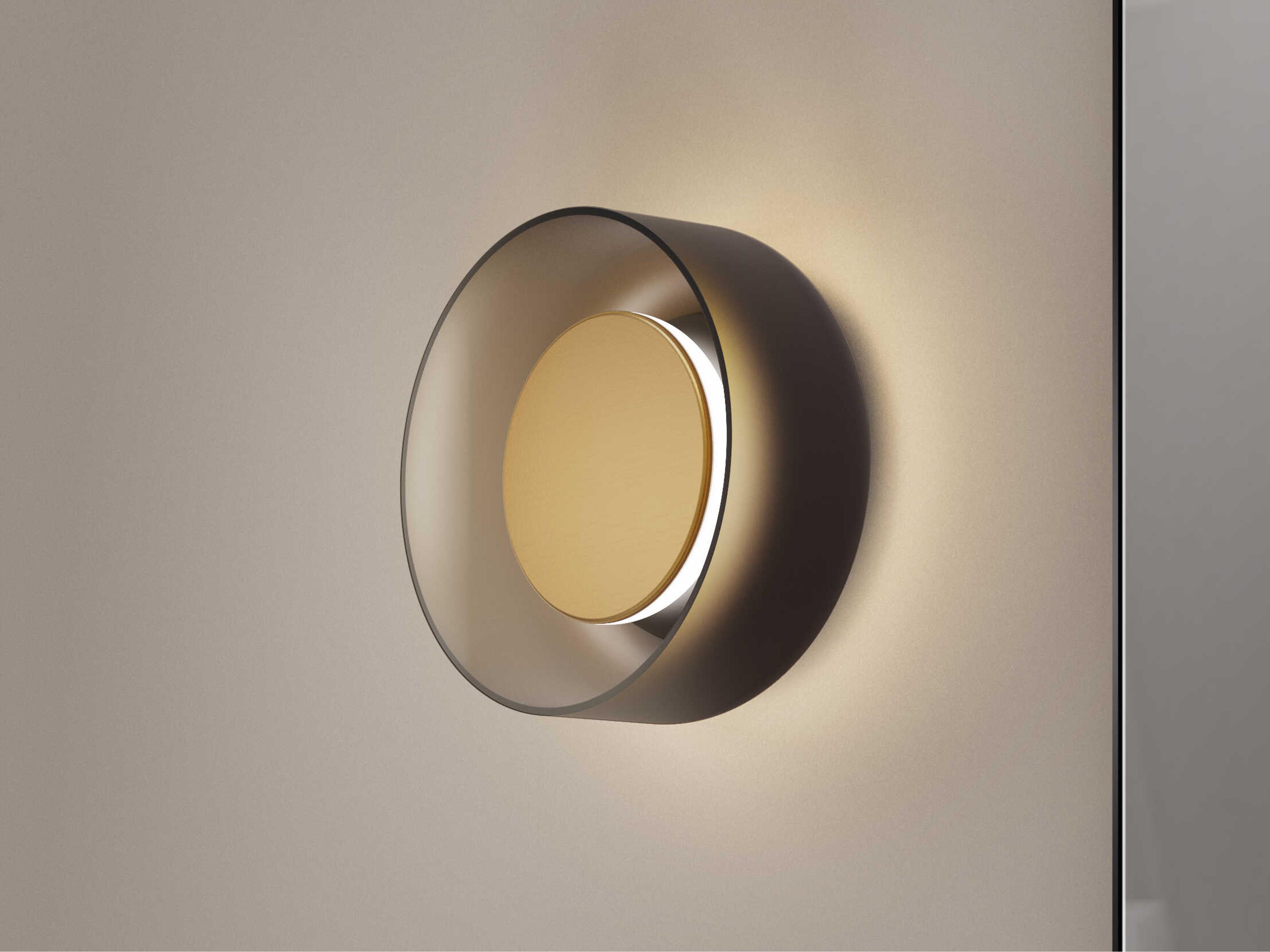 Pablo Totem 1-Light Black Brass Amber Wall Sconce