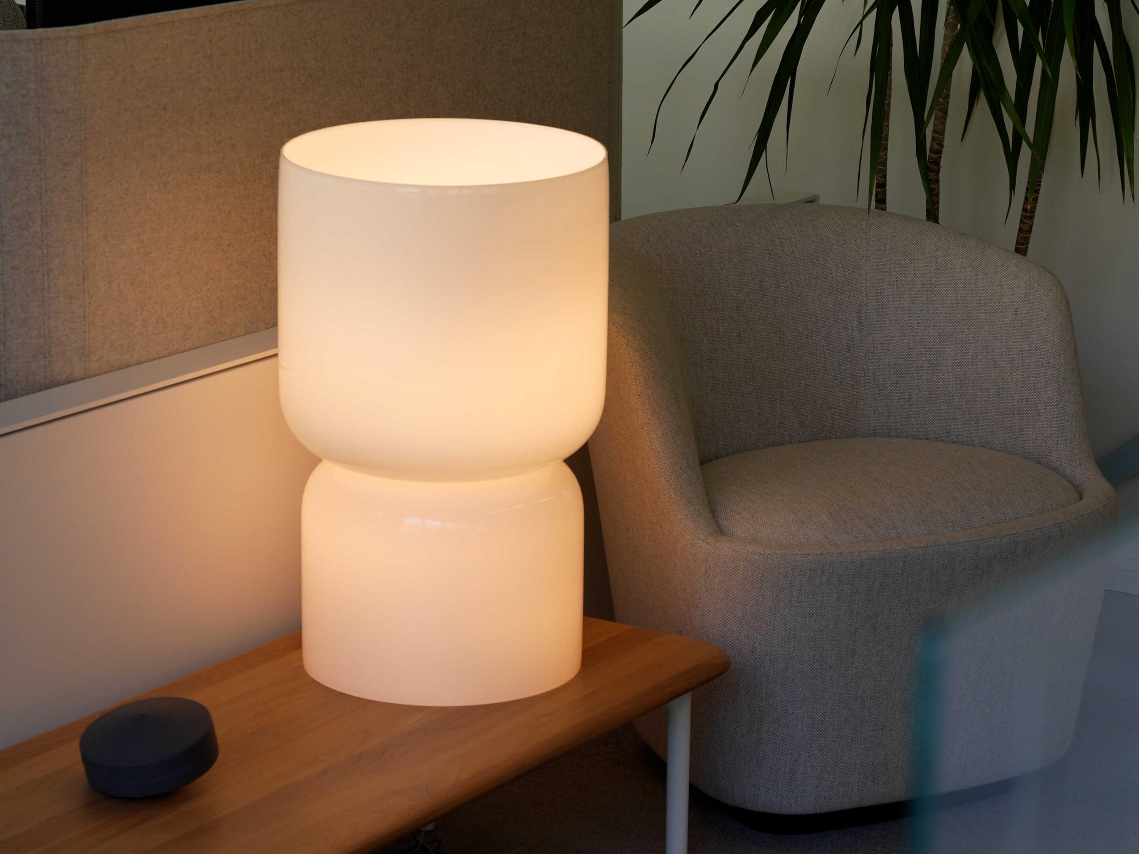 Pablo Totem Opal White Table Lamp