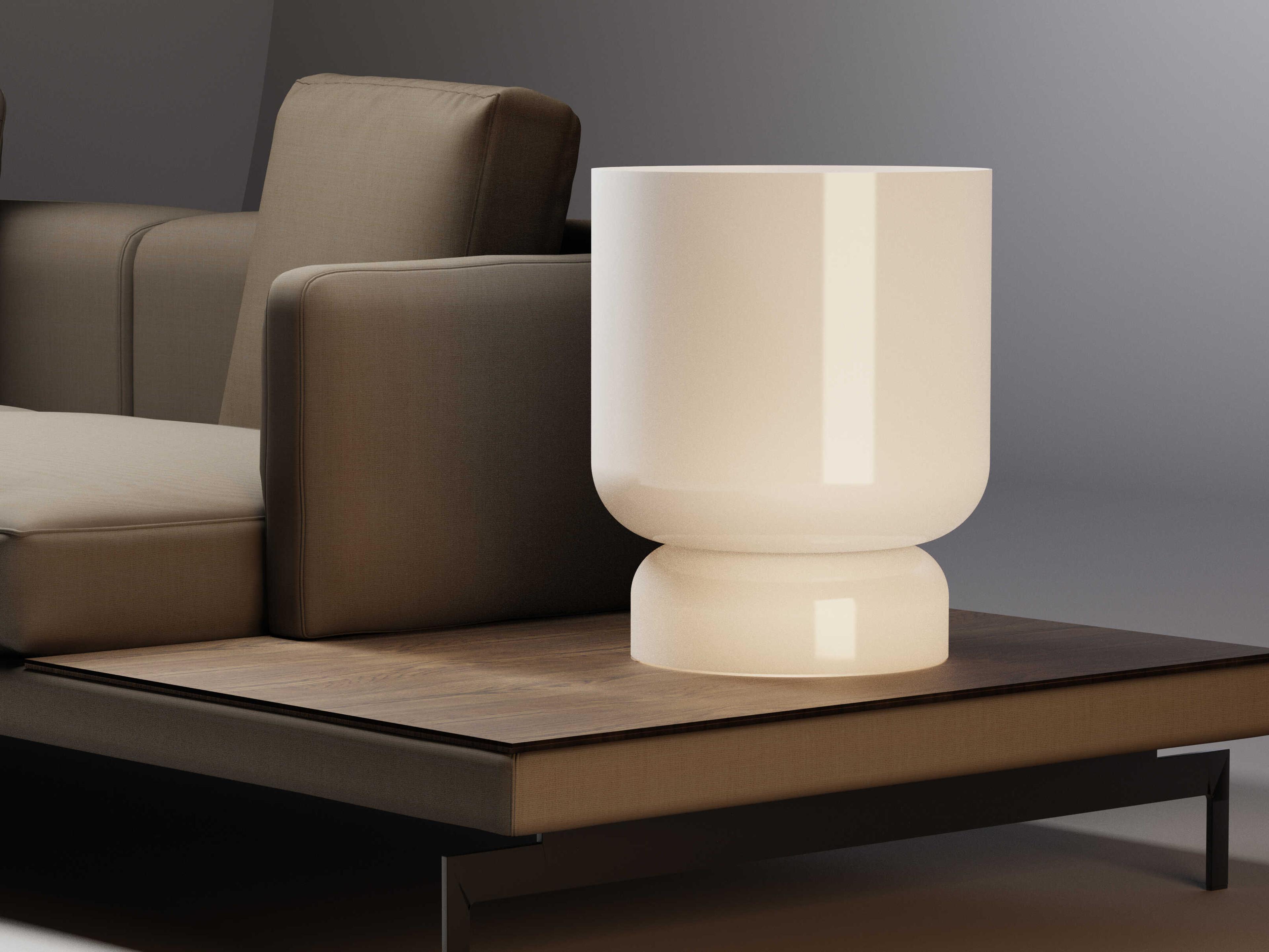 Pablo Totem Opal White Table Lamp