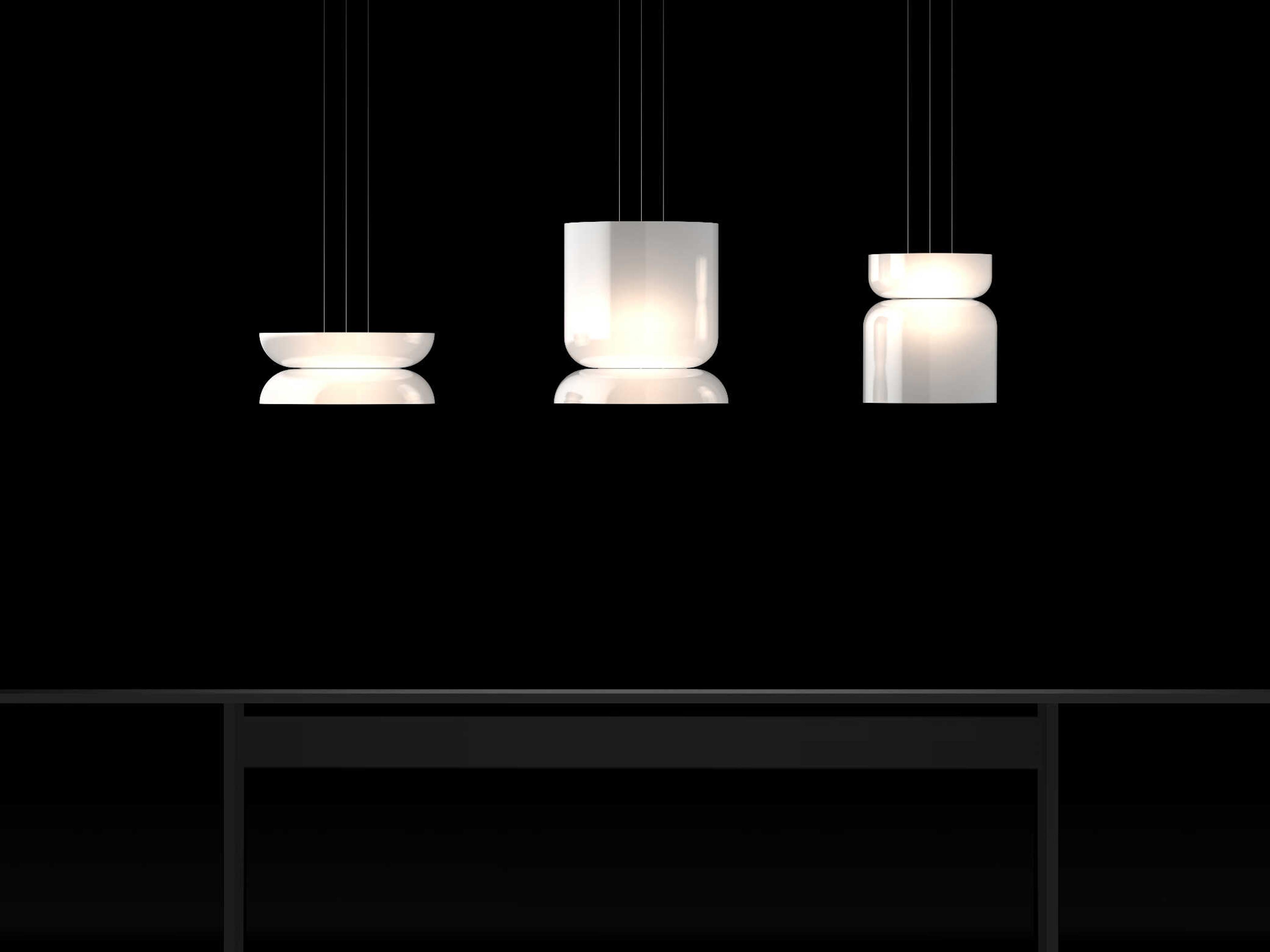 Pablo Totem Up and Down 2-Light Opal White Geometric Pendant
