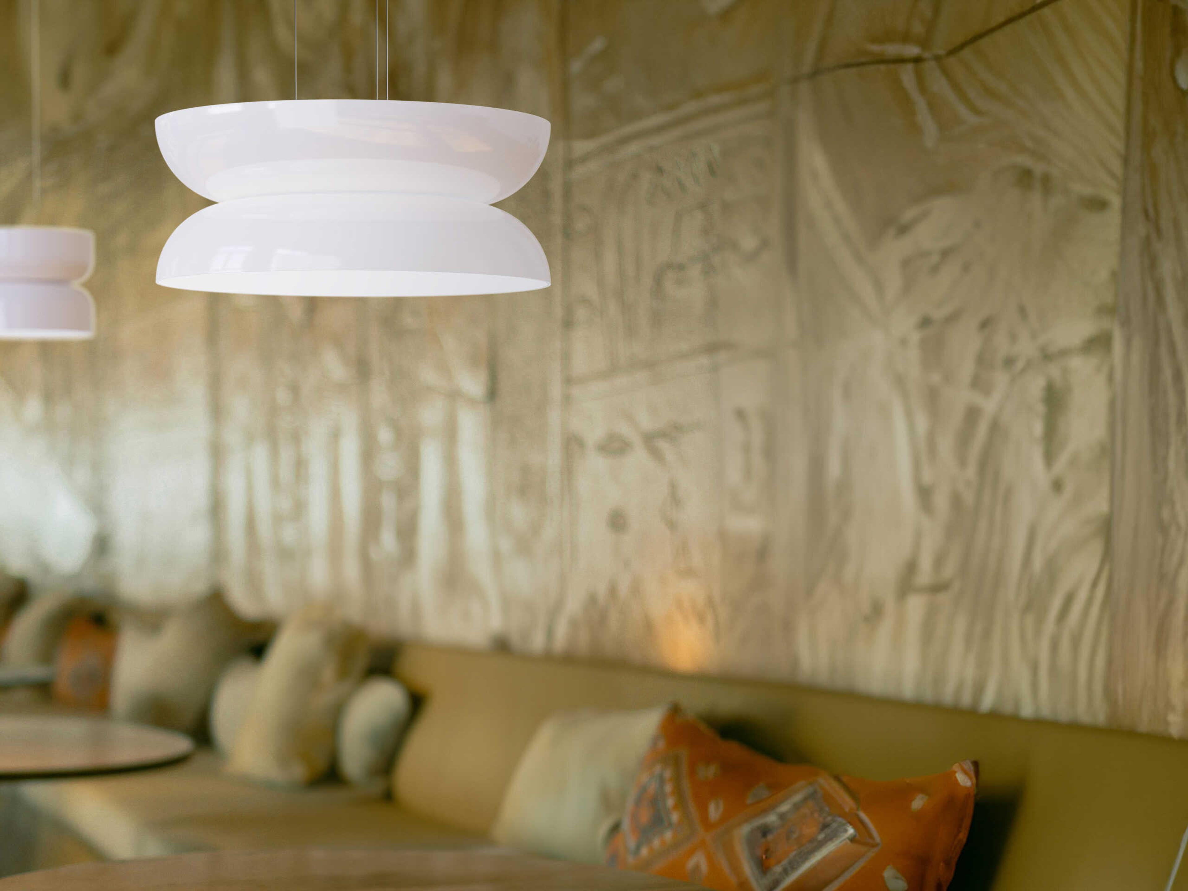 Pablo Totem Up and Down 2-Light Opal White Geometric Pendant