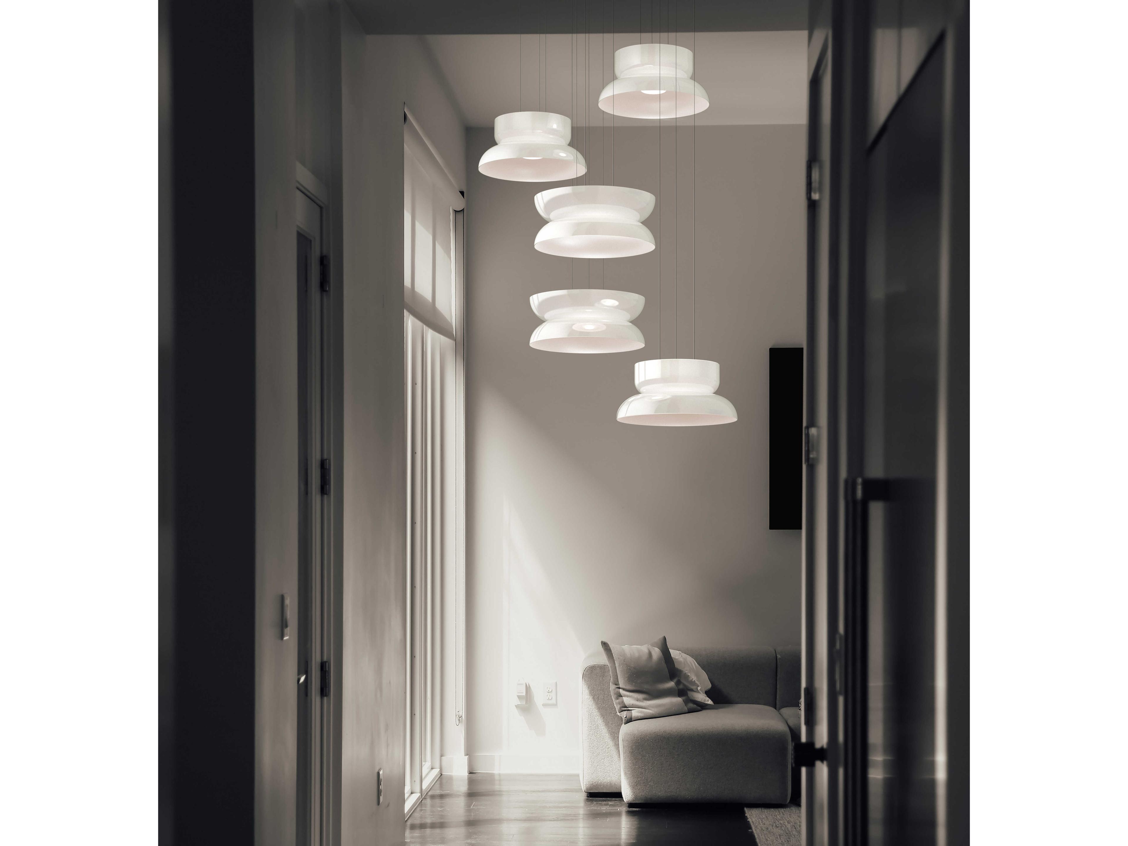 Pablo Totem Up and Down 2-Light Opal White Geometric Pendant