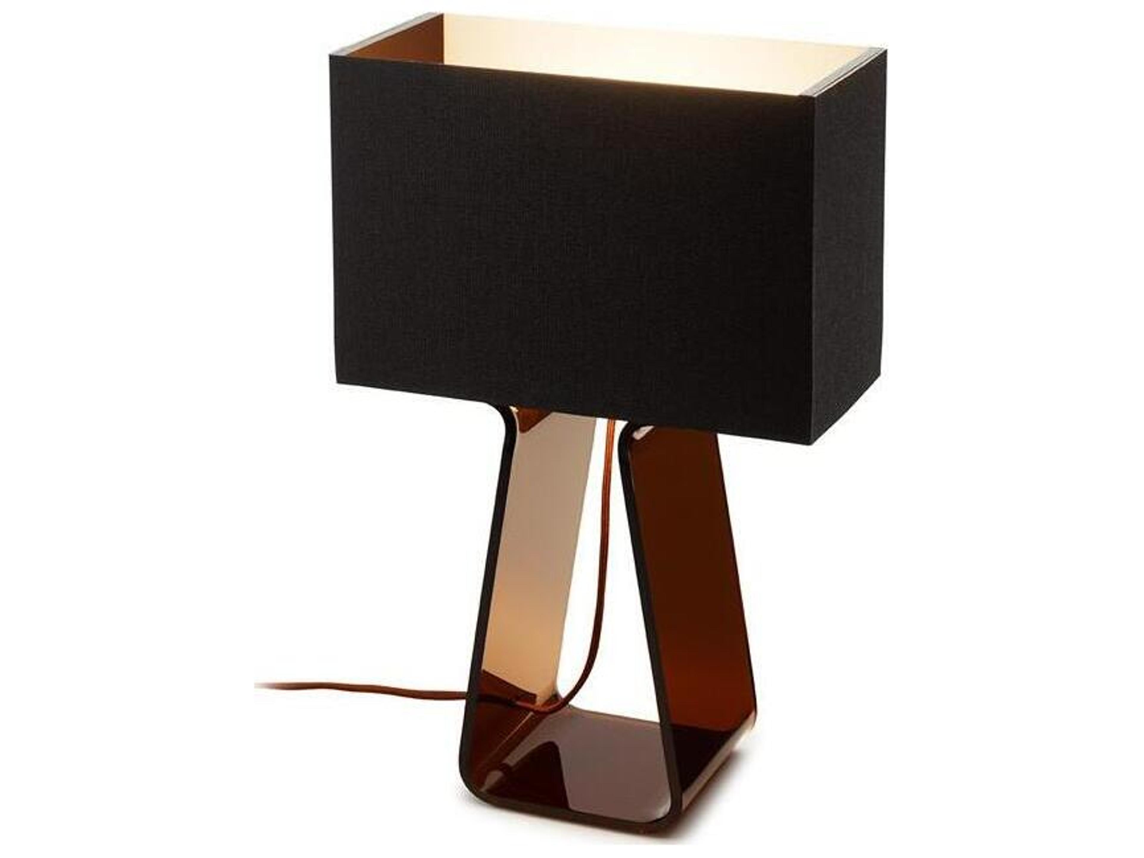 Tube Top Charcoal Acrylic Brown Table Lamp