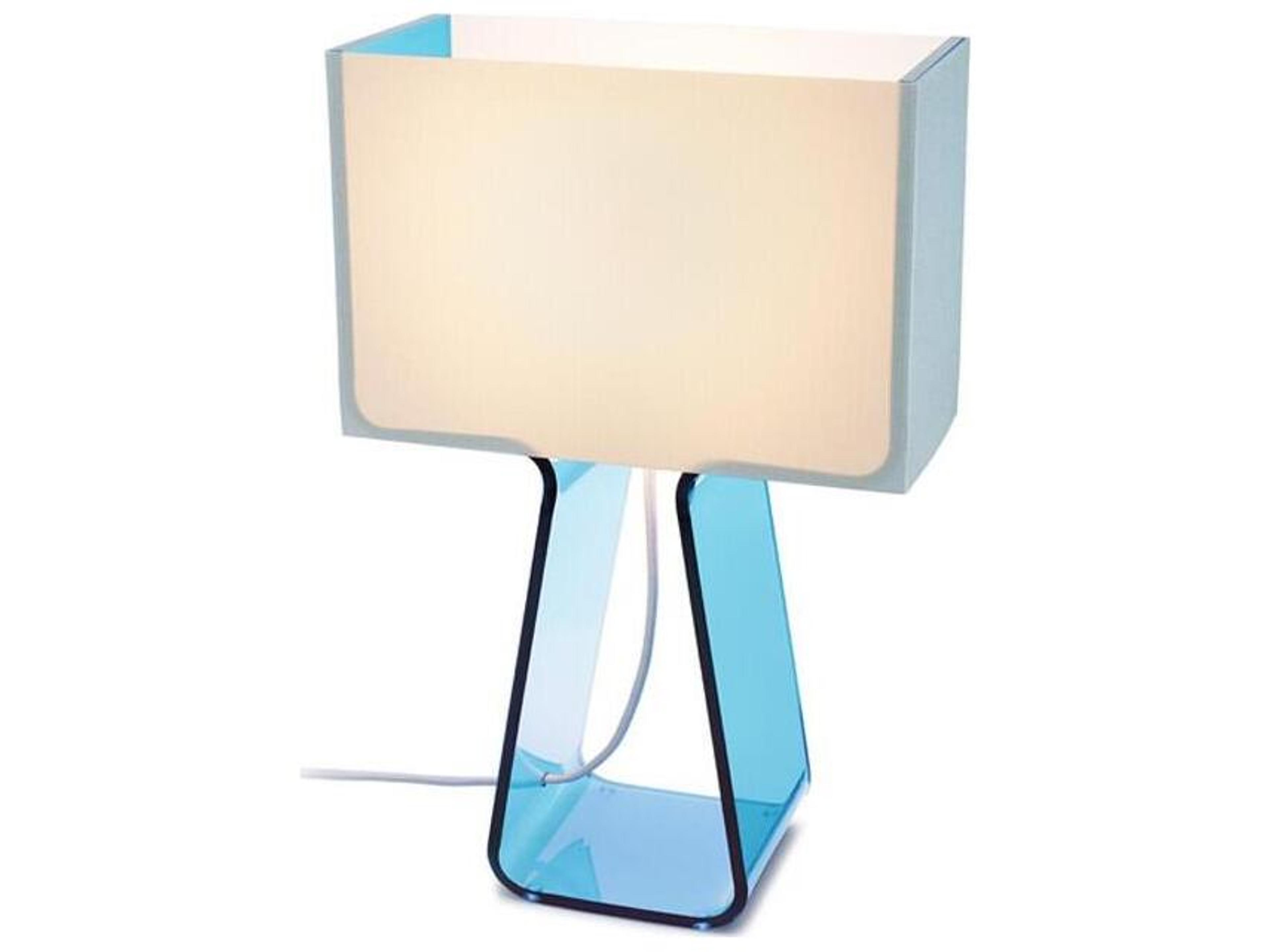 Tube Top Sky Blue Acrylic Table Lamp