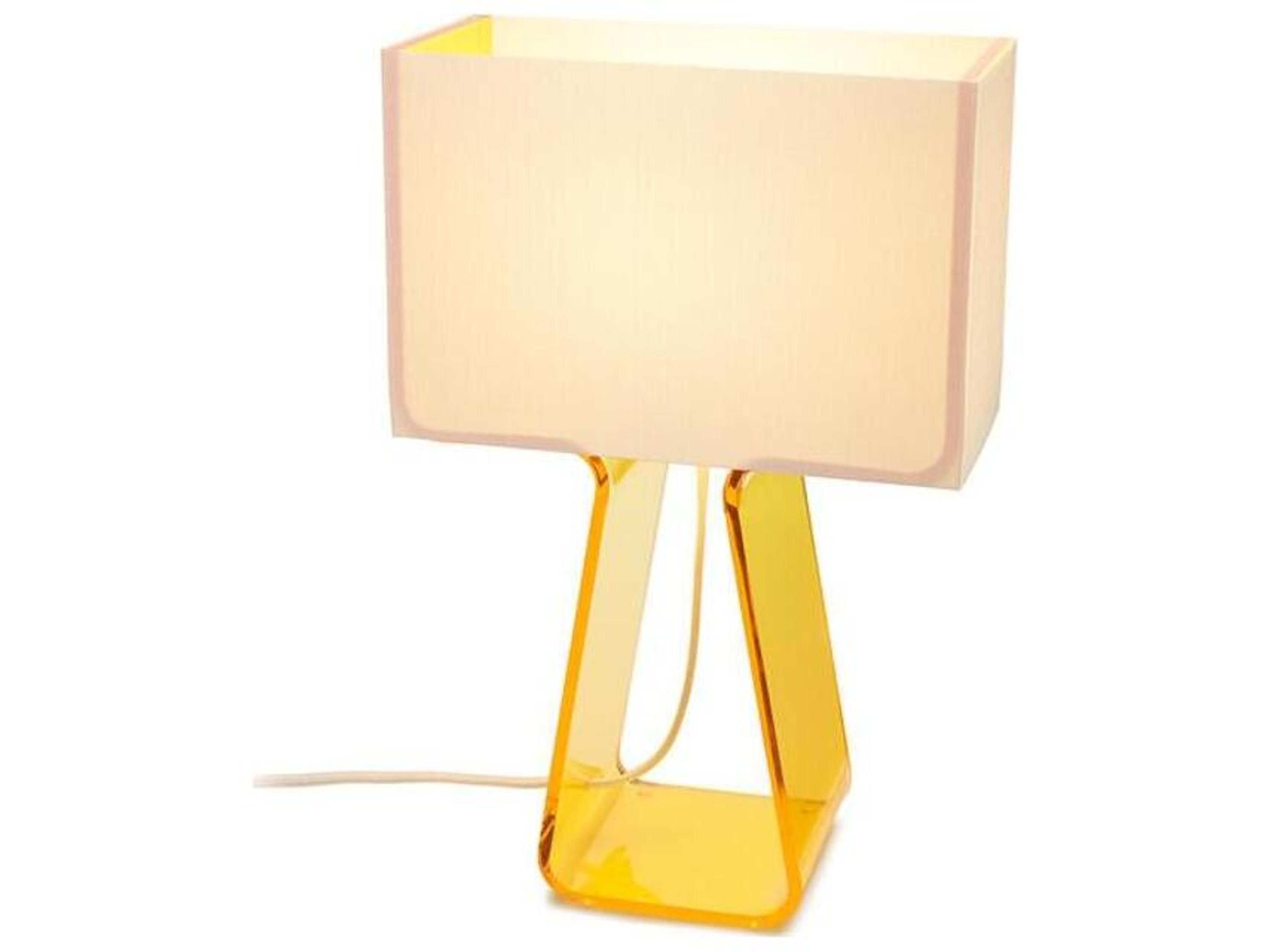 Tube Top Yellow Acrylic Table Lamp