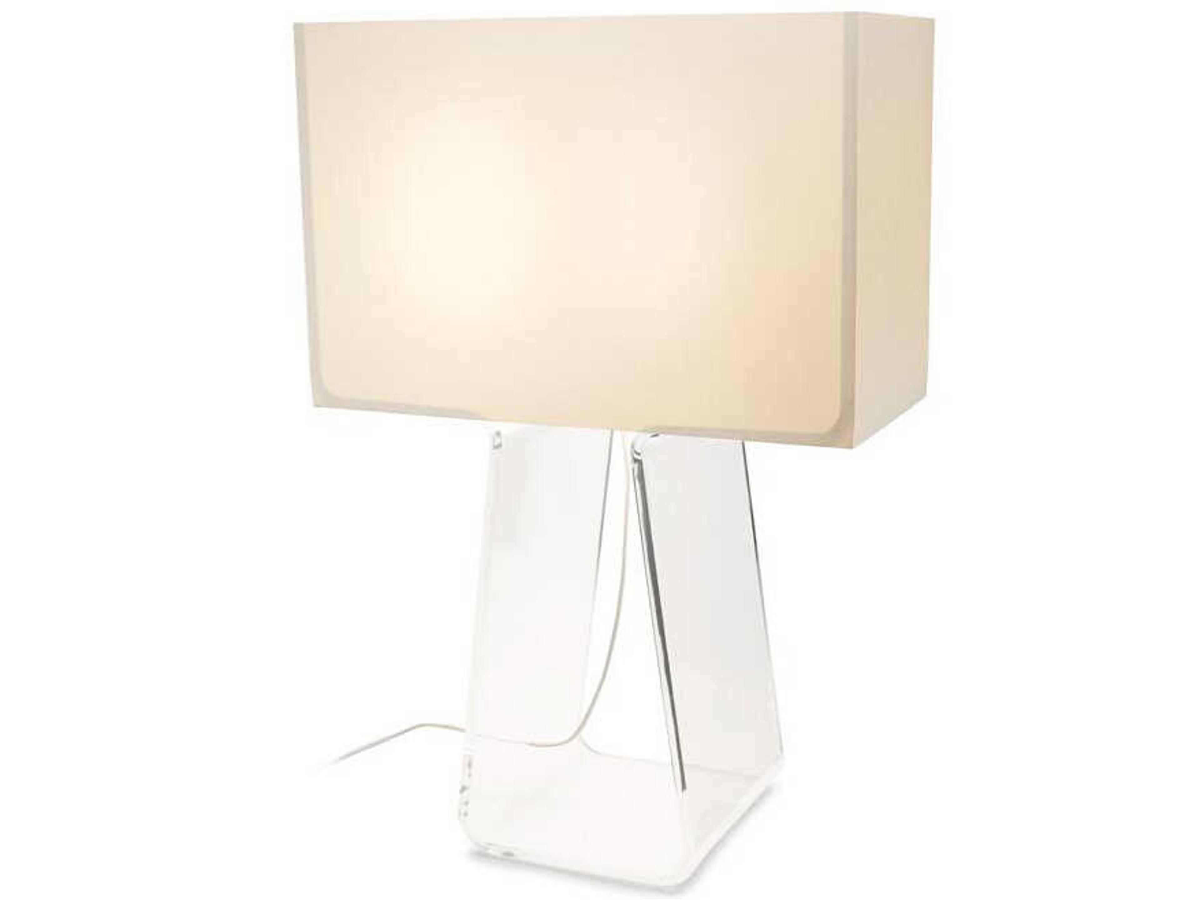 Tube Top White Clear Acrylic Table Lamp