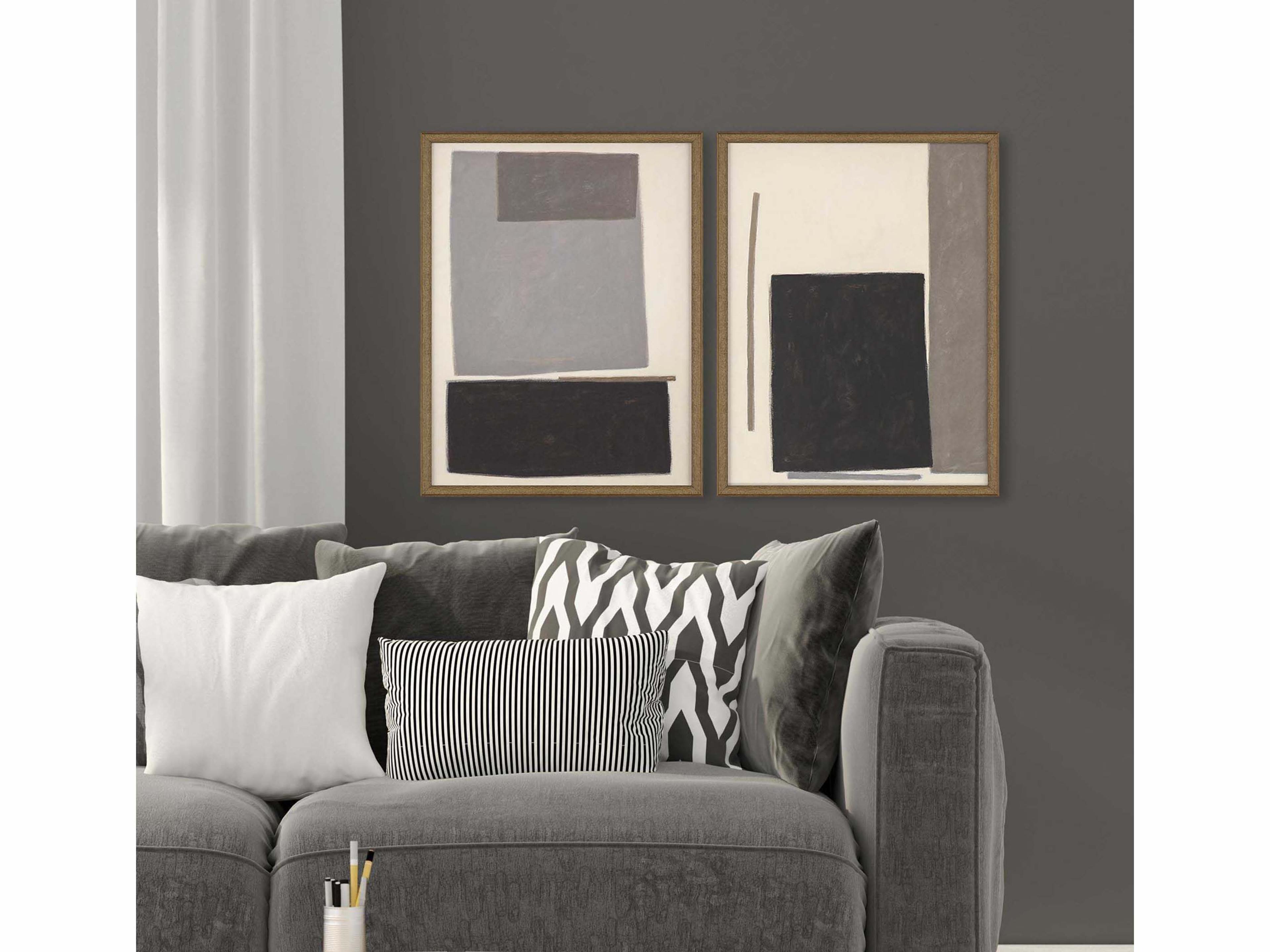 Paragon Geometrics Black Blockade Wall Art Set of 2