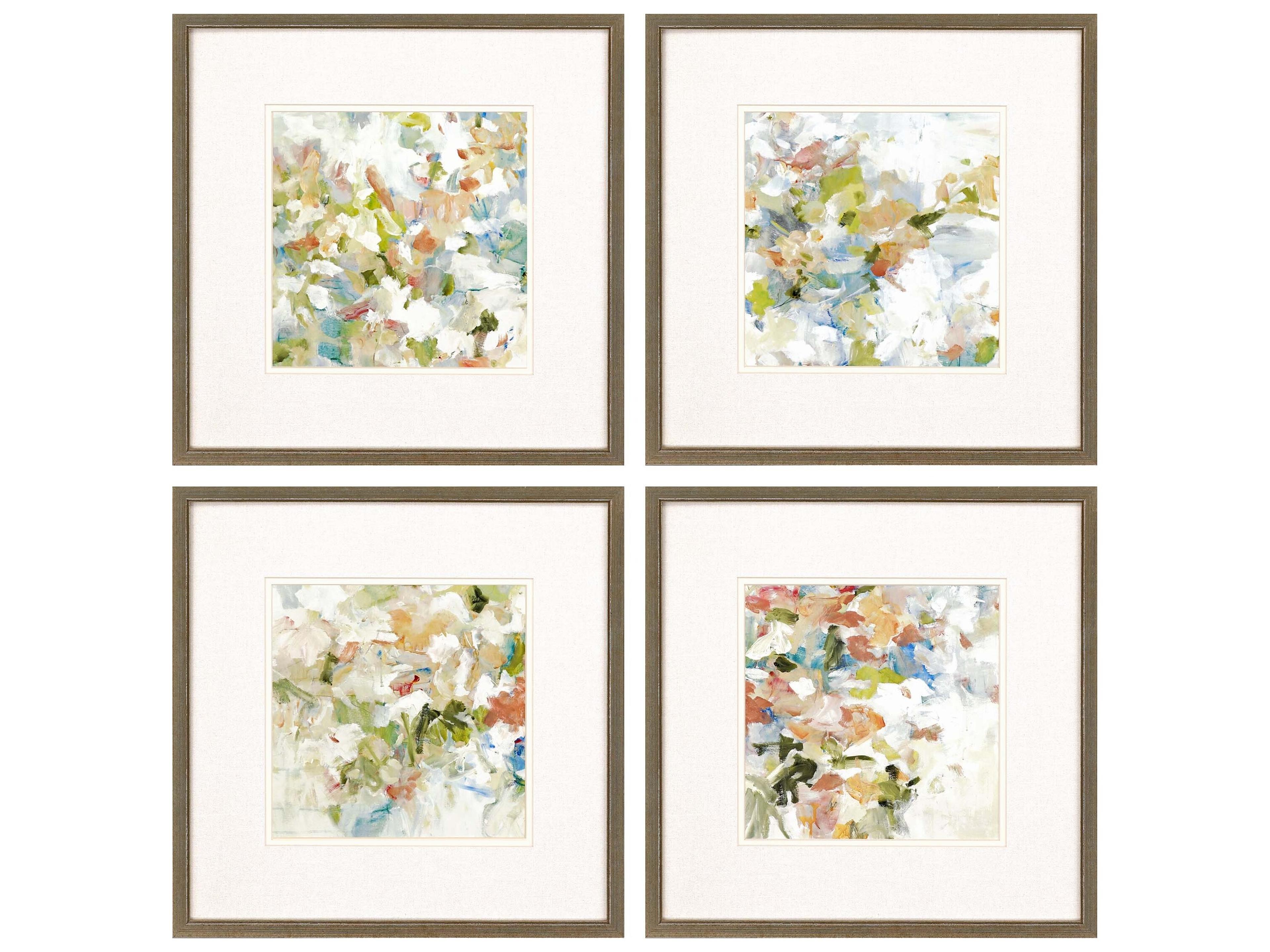 Abstract Floral Blush Wall Art Set of 4