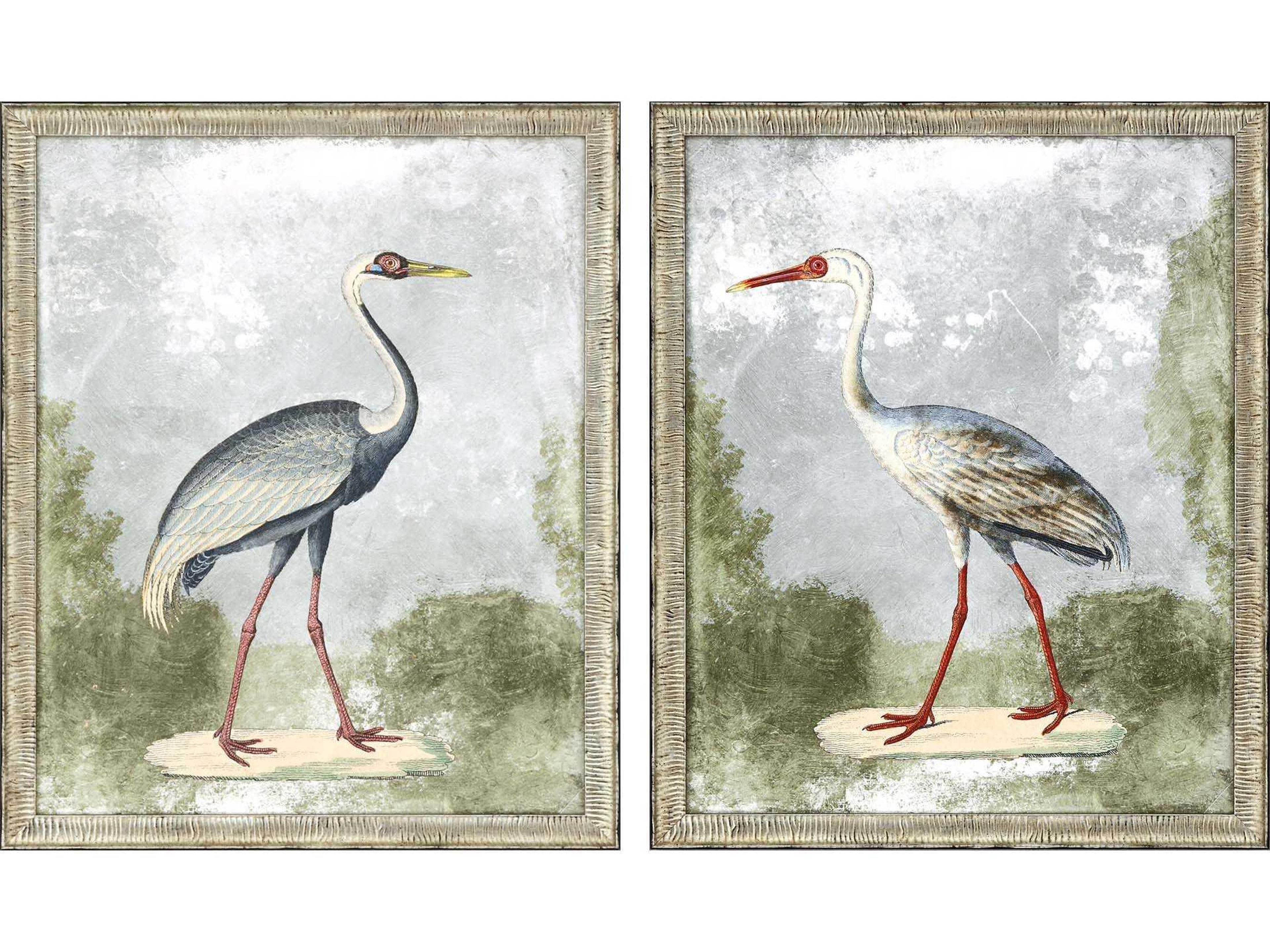 Cranes-I Framed Prints Set of 2