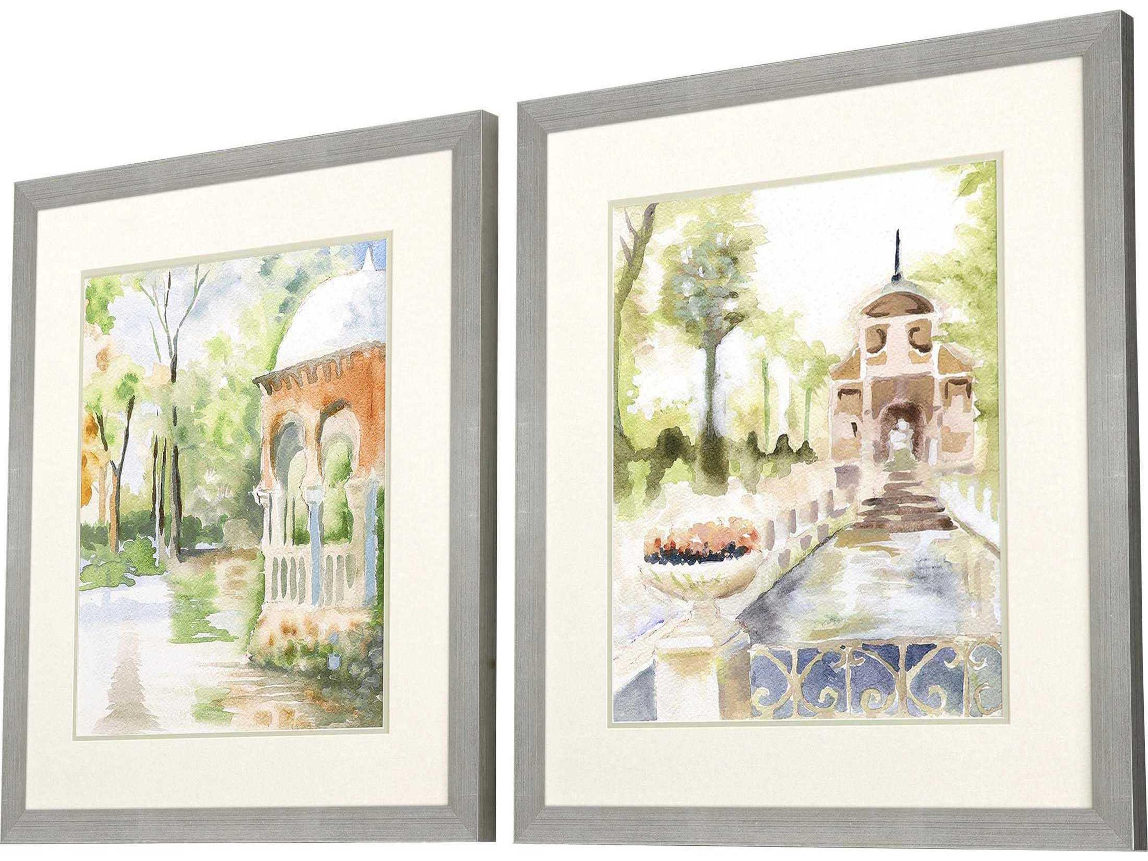 Paragon Peaceful Gardens Framed Prints Set of 2