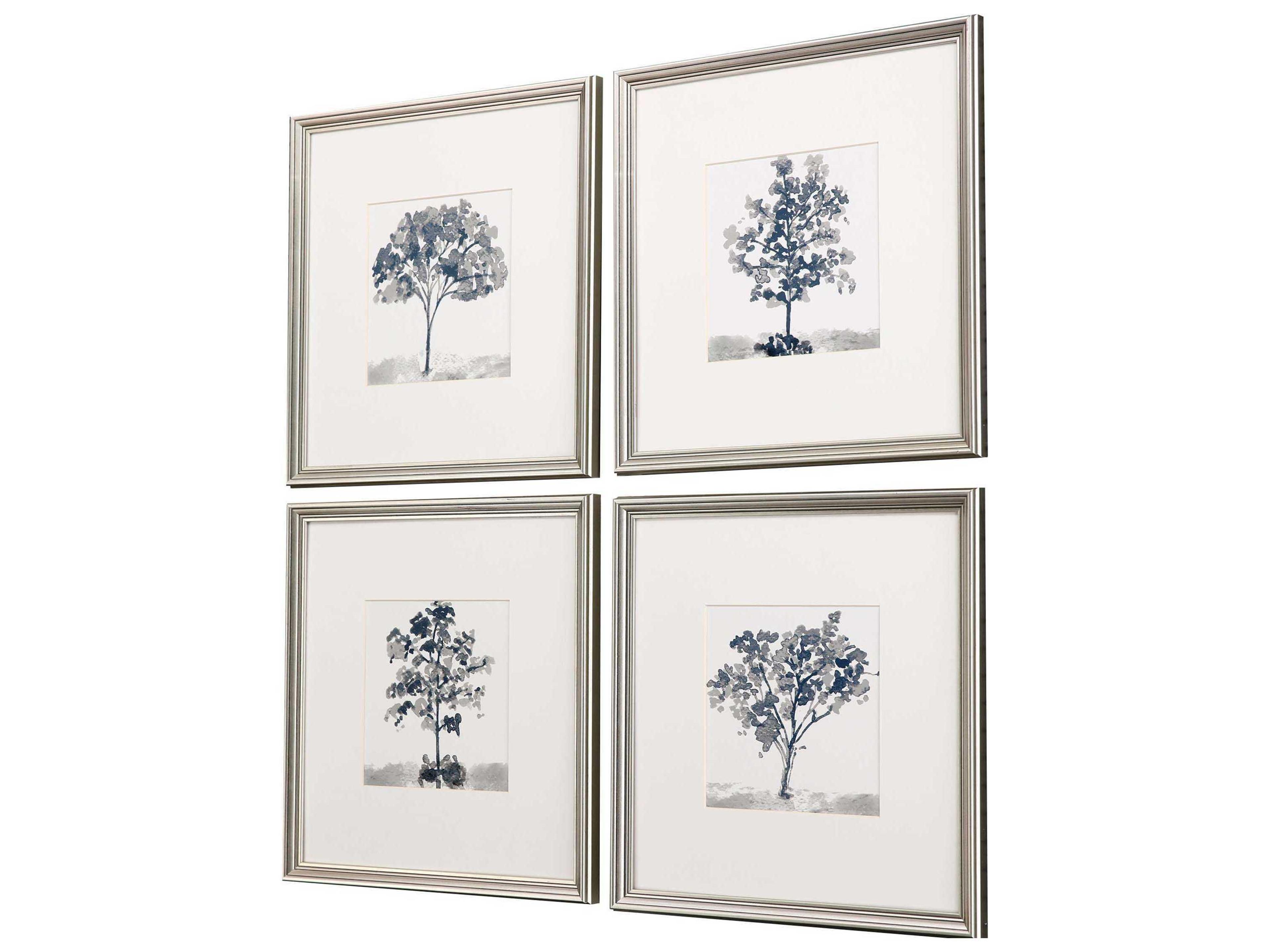 Paragon Slate Trees Framed Prints Set of 4