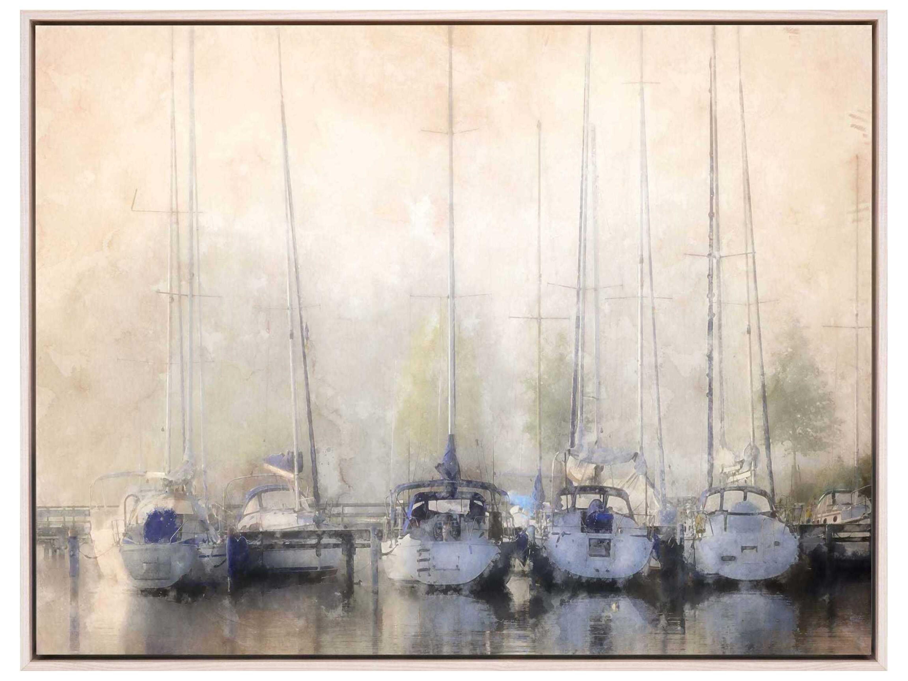 Paragon Waterside Sailboats in Fog Wall Art
