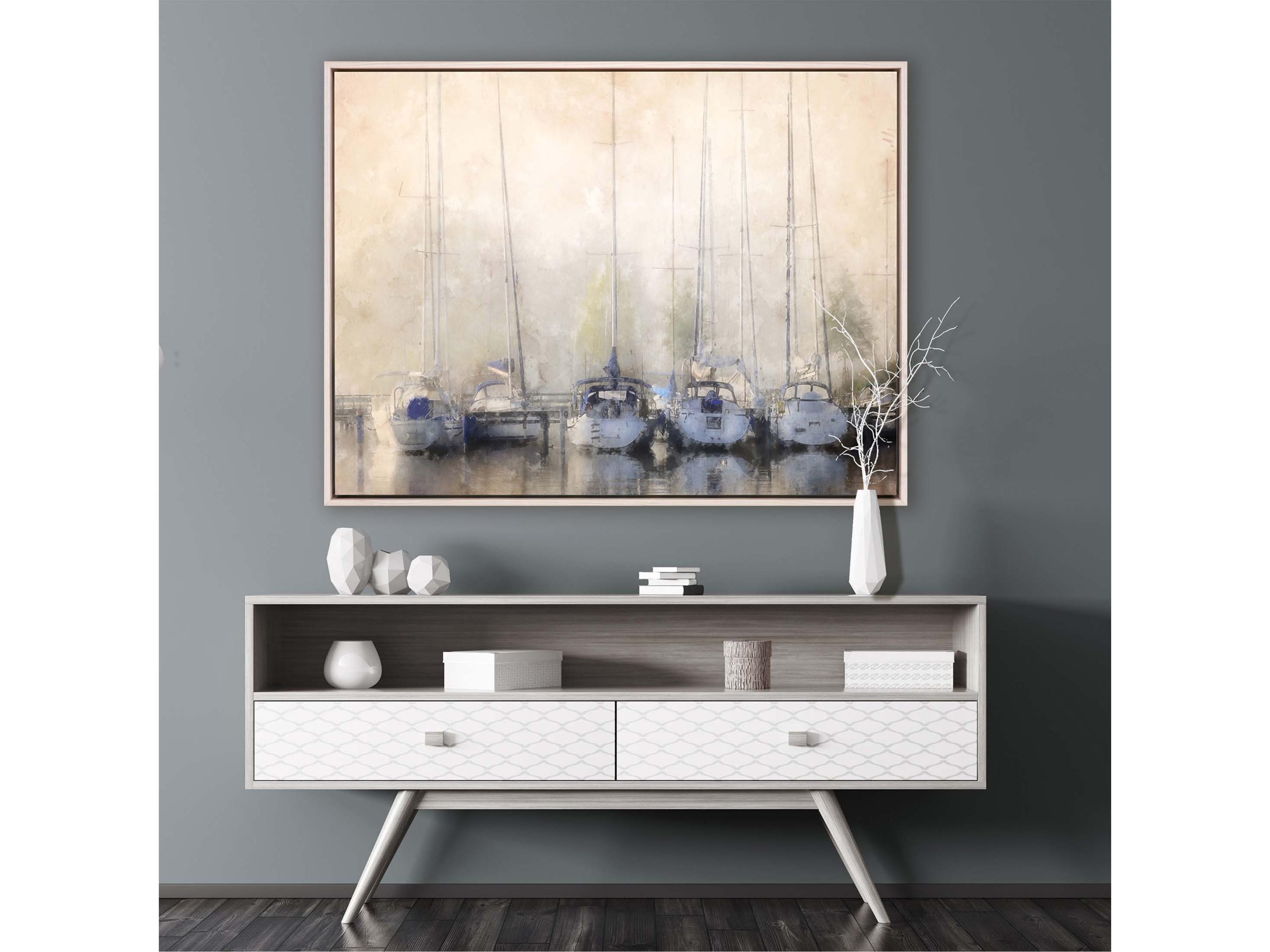 Paragon Waterside Sailboats in Fog Wall Art