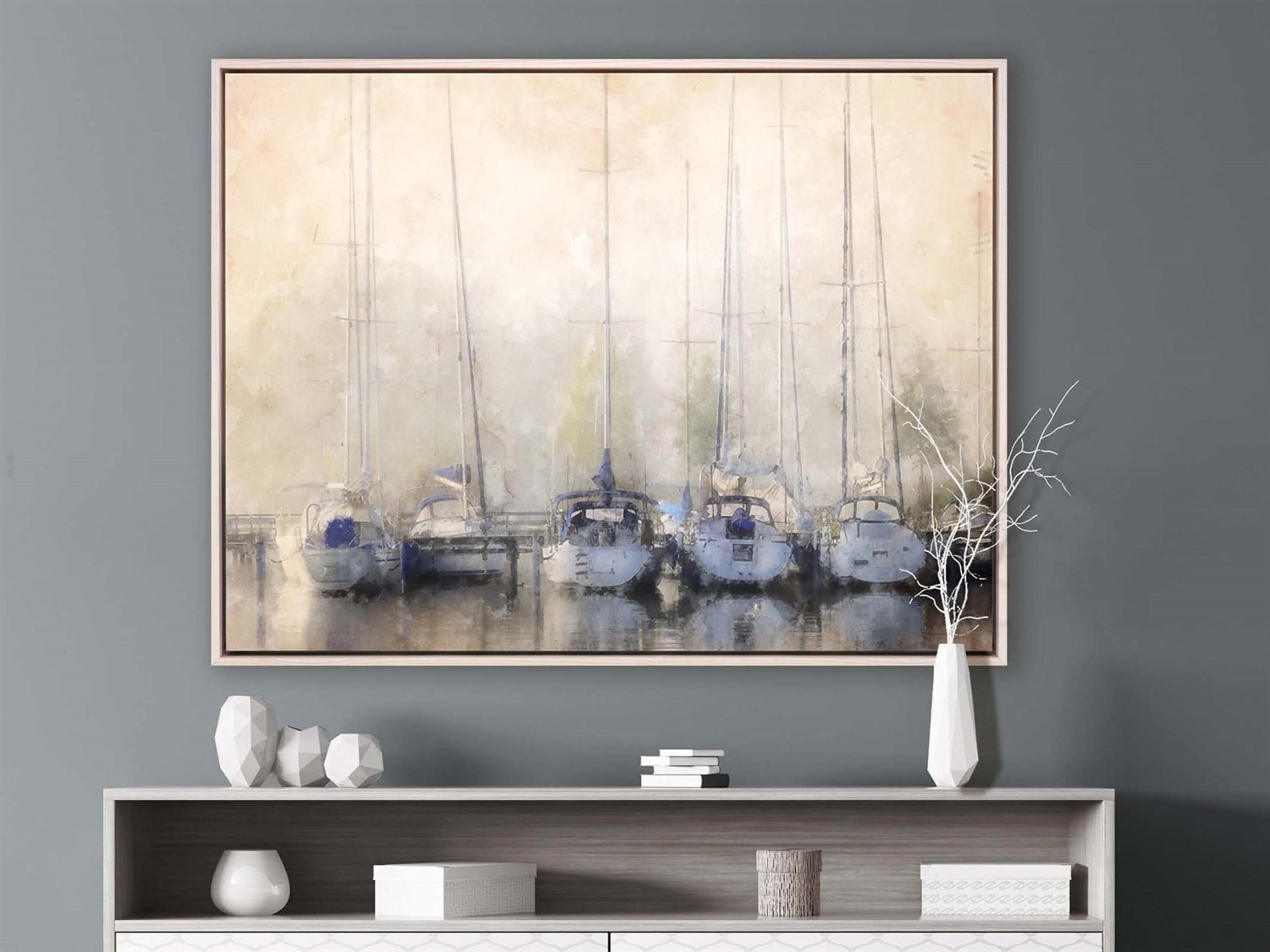 Paragon Waterside Sailboats in Fog Wall Art