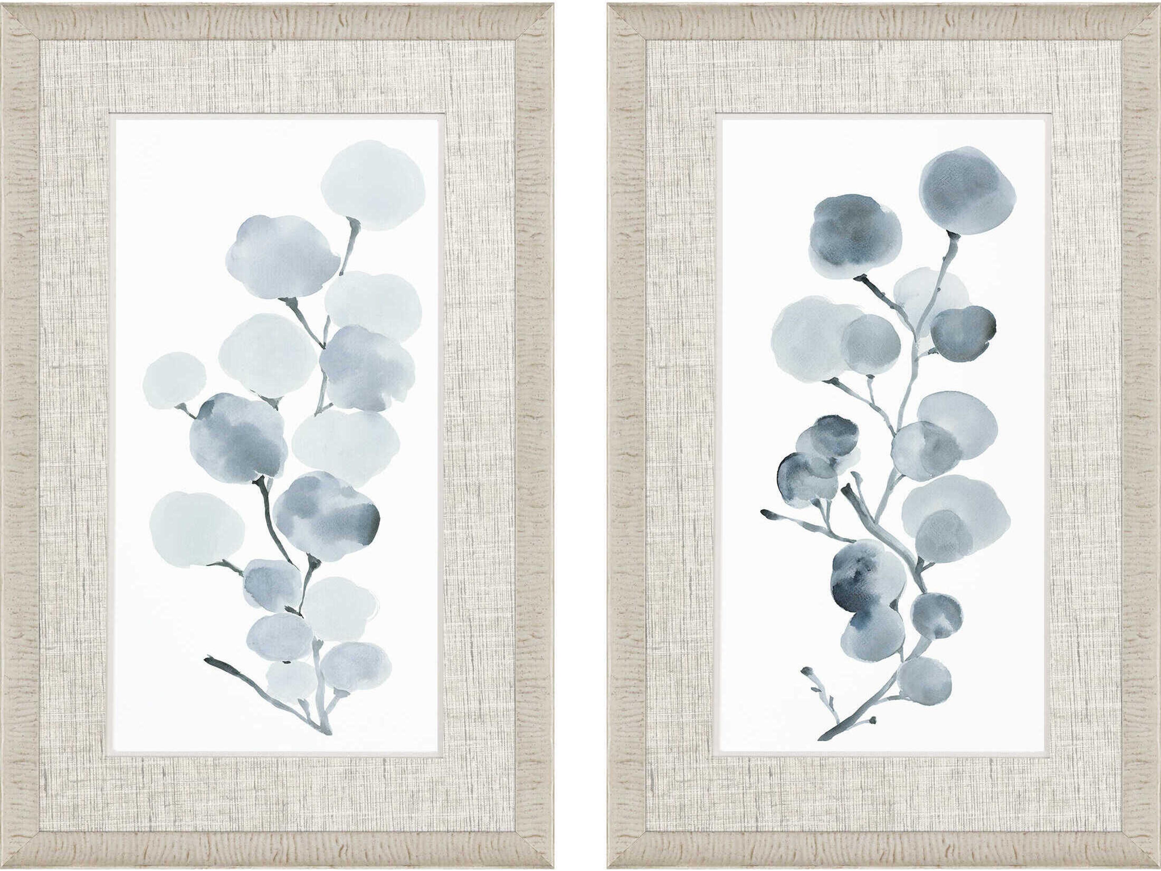 Paragon Florals Gray Botanical Wall Art Set of 2