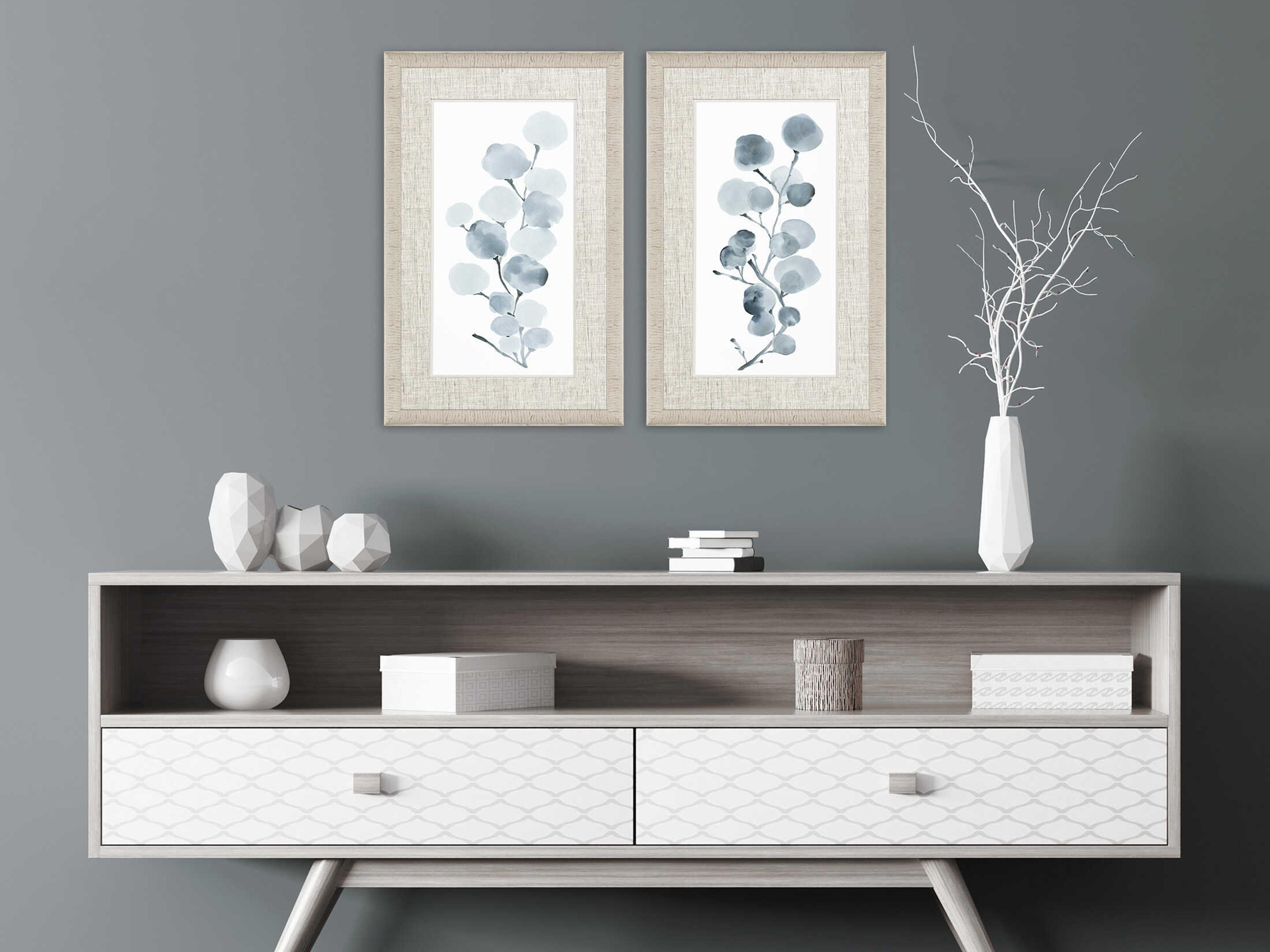 Paragon Florals Gray Botanical Wall Art Set of 2