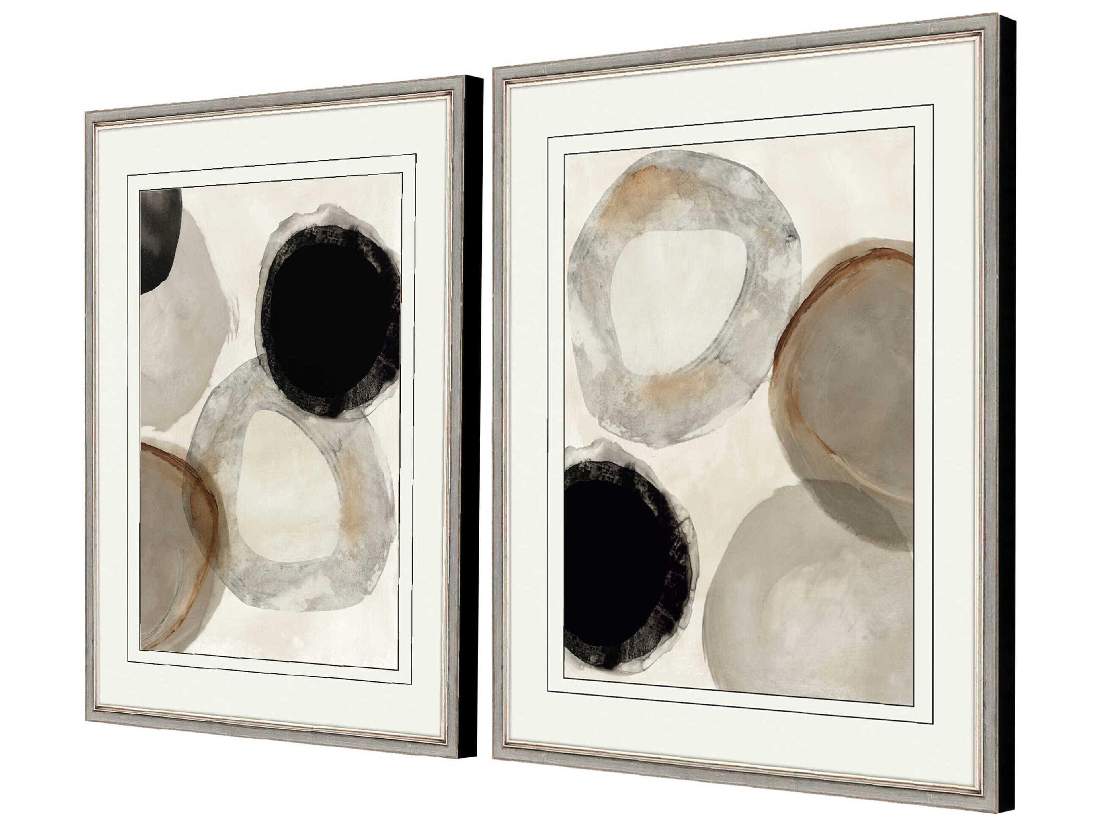 Paragon Geometrics Beige Ring Wall Art Set of 2