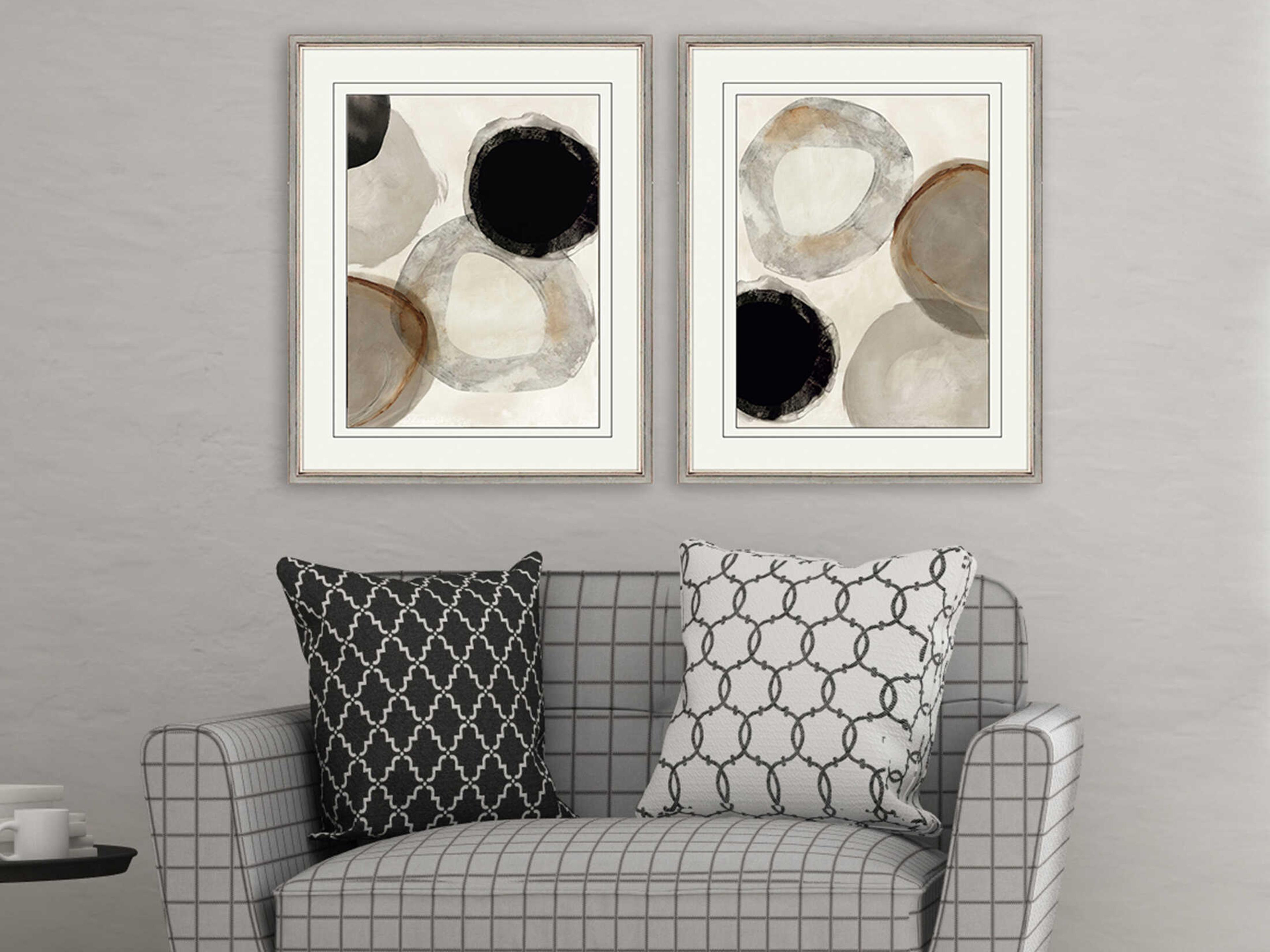 Paragon Geometrics Beige Ring Wall Art Set of 2