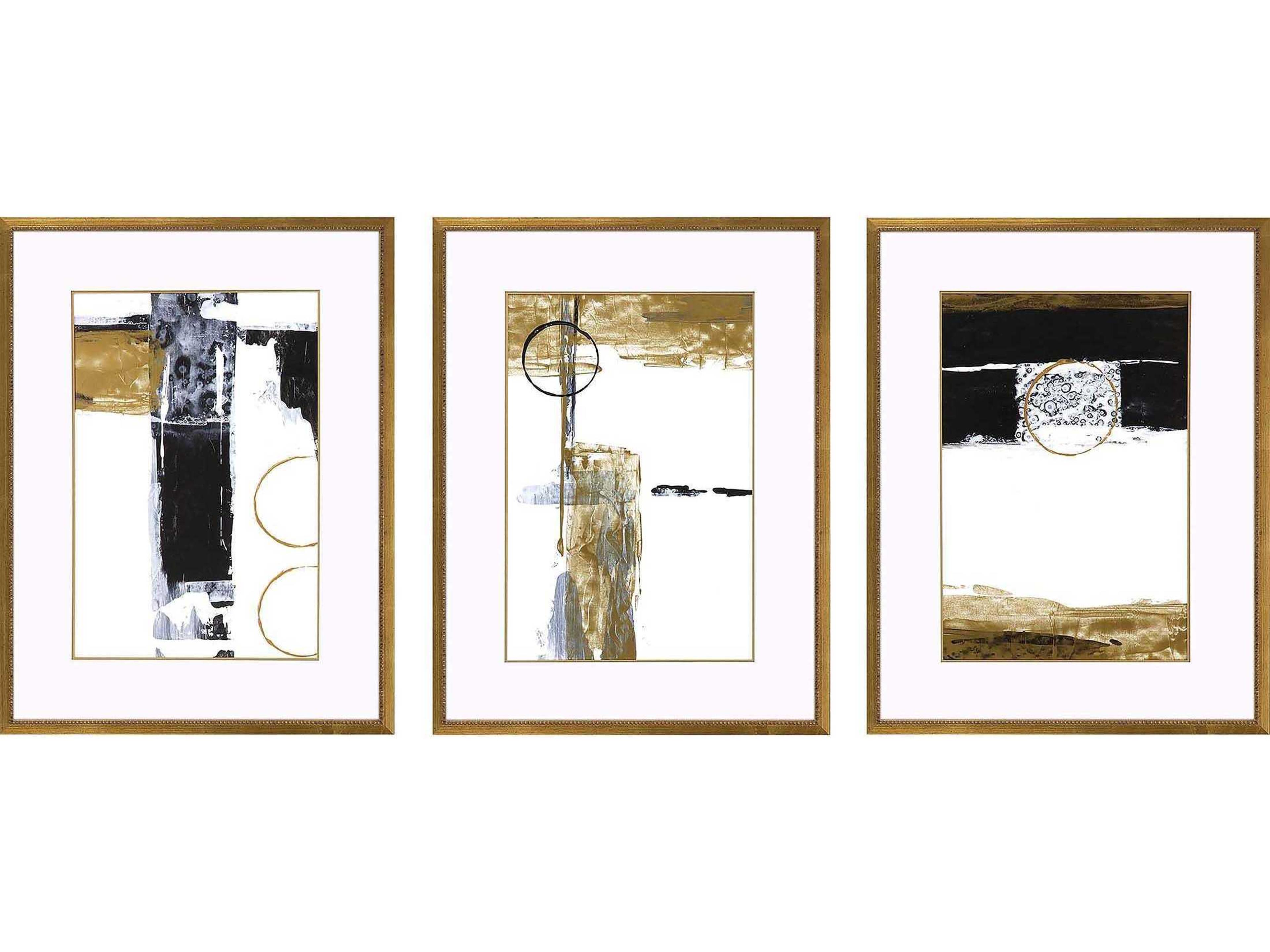 Paragon Geometrics White Neo Moderne-III Wall Art Set of 3