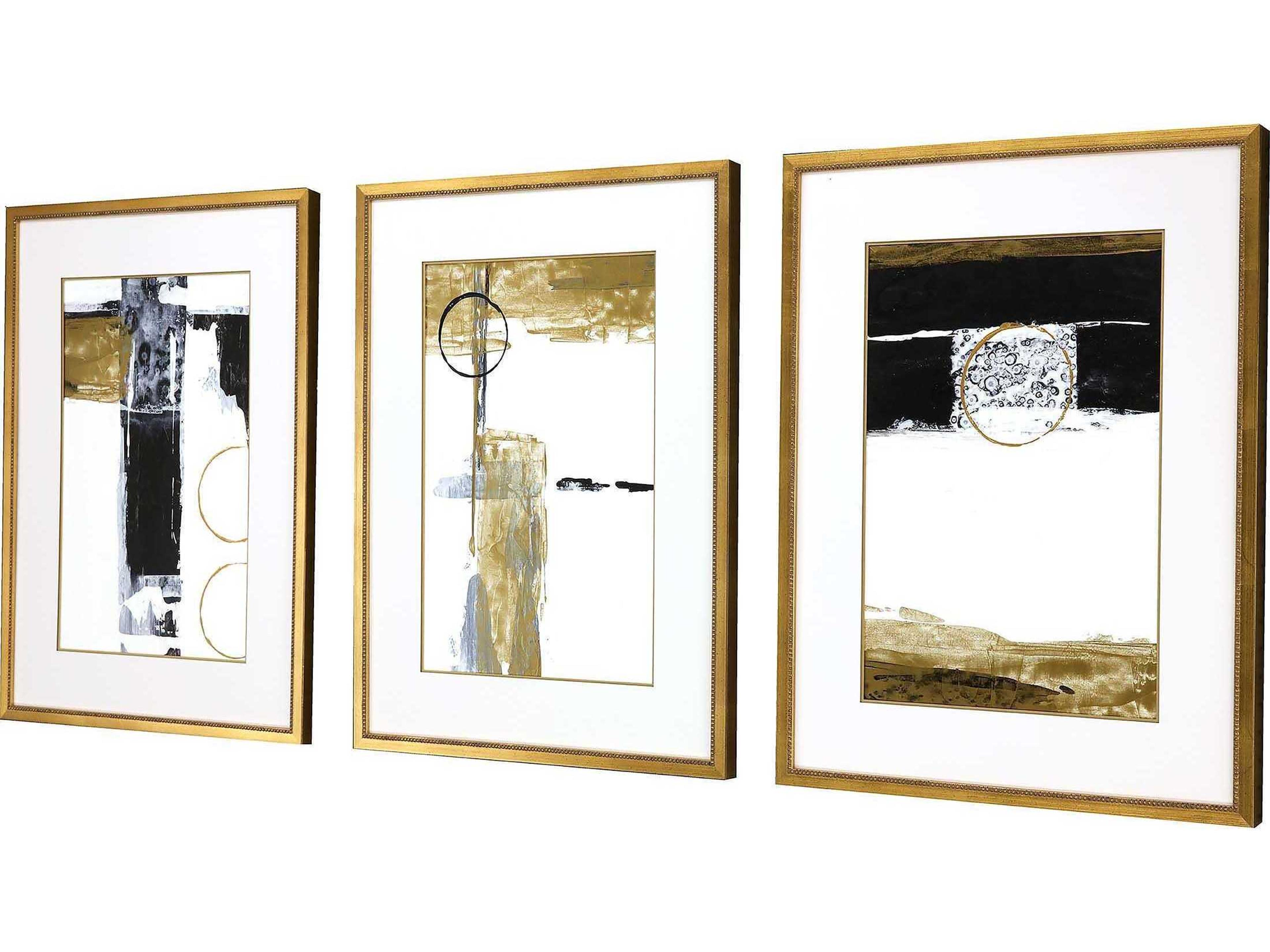 Paragon Geometrics White Neo Moderne-III Wall Art Set of 3