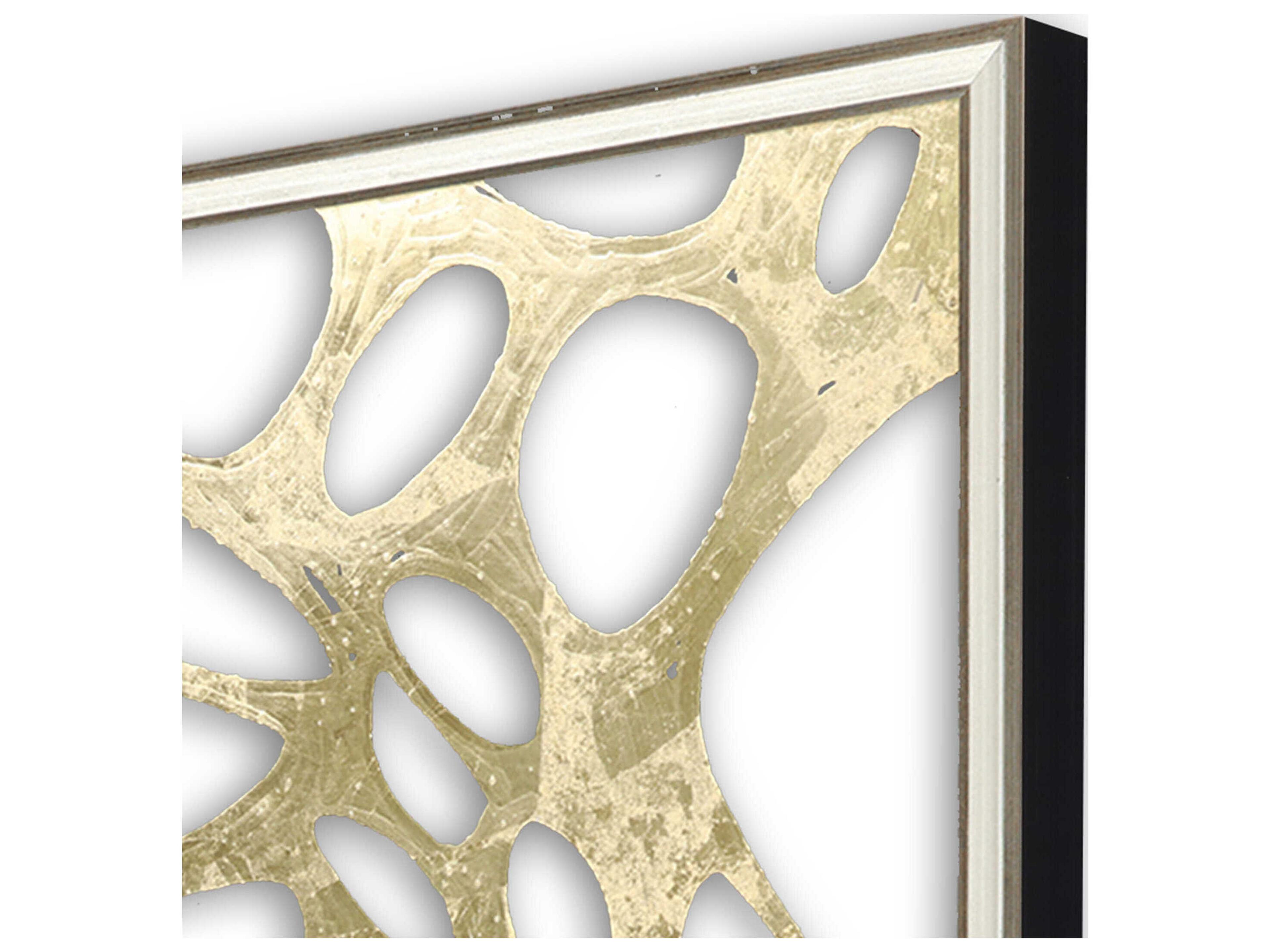 Paragon Geometrics Splash of Gold-I Shadow Box Wall Art Set of 4