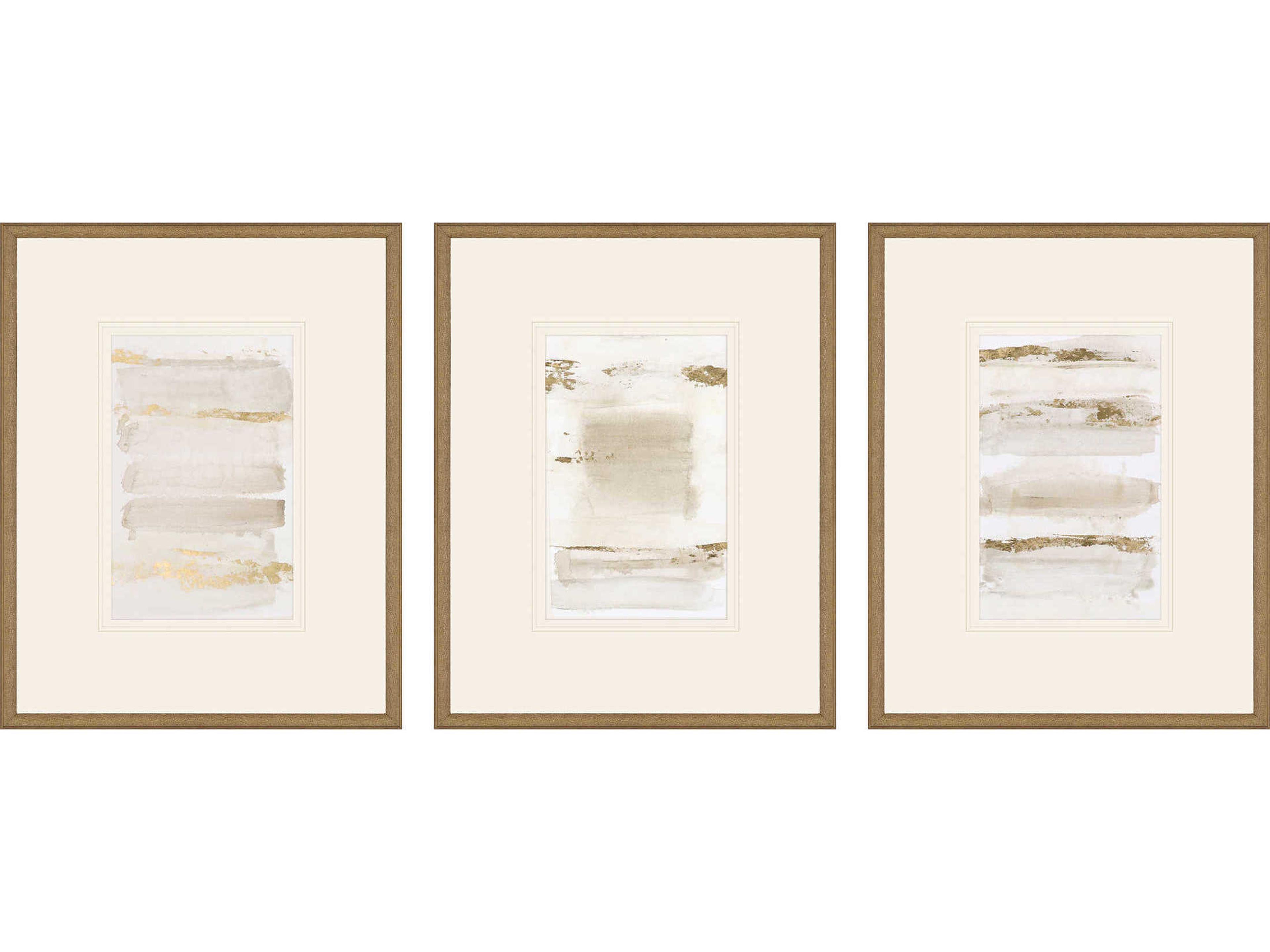 Abstract Metallic La Torre-II Wall Art Set of 3