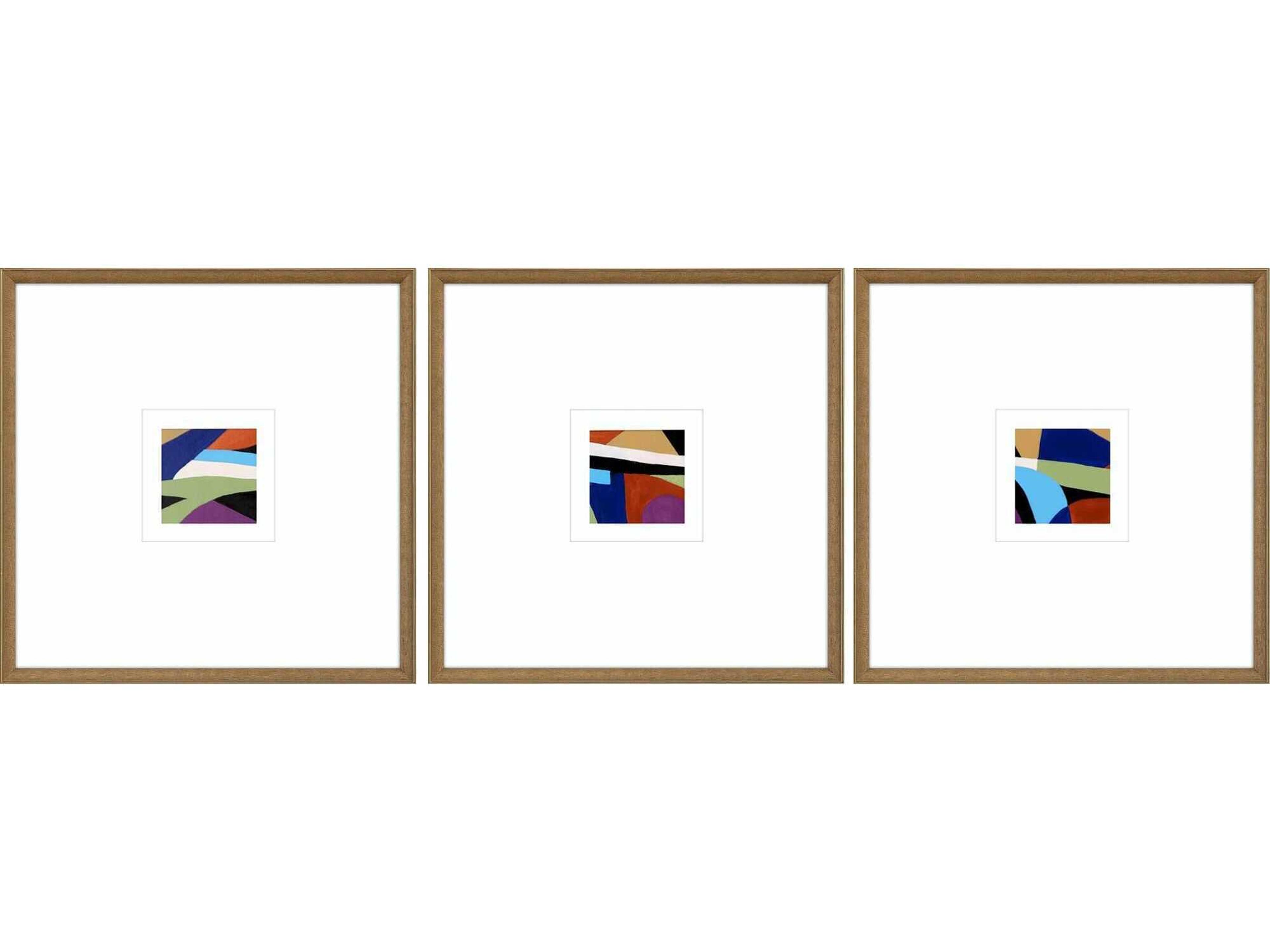 Paragon Abstract Color Squares-I Wall Art Set of 3
