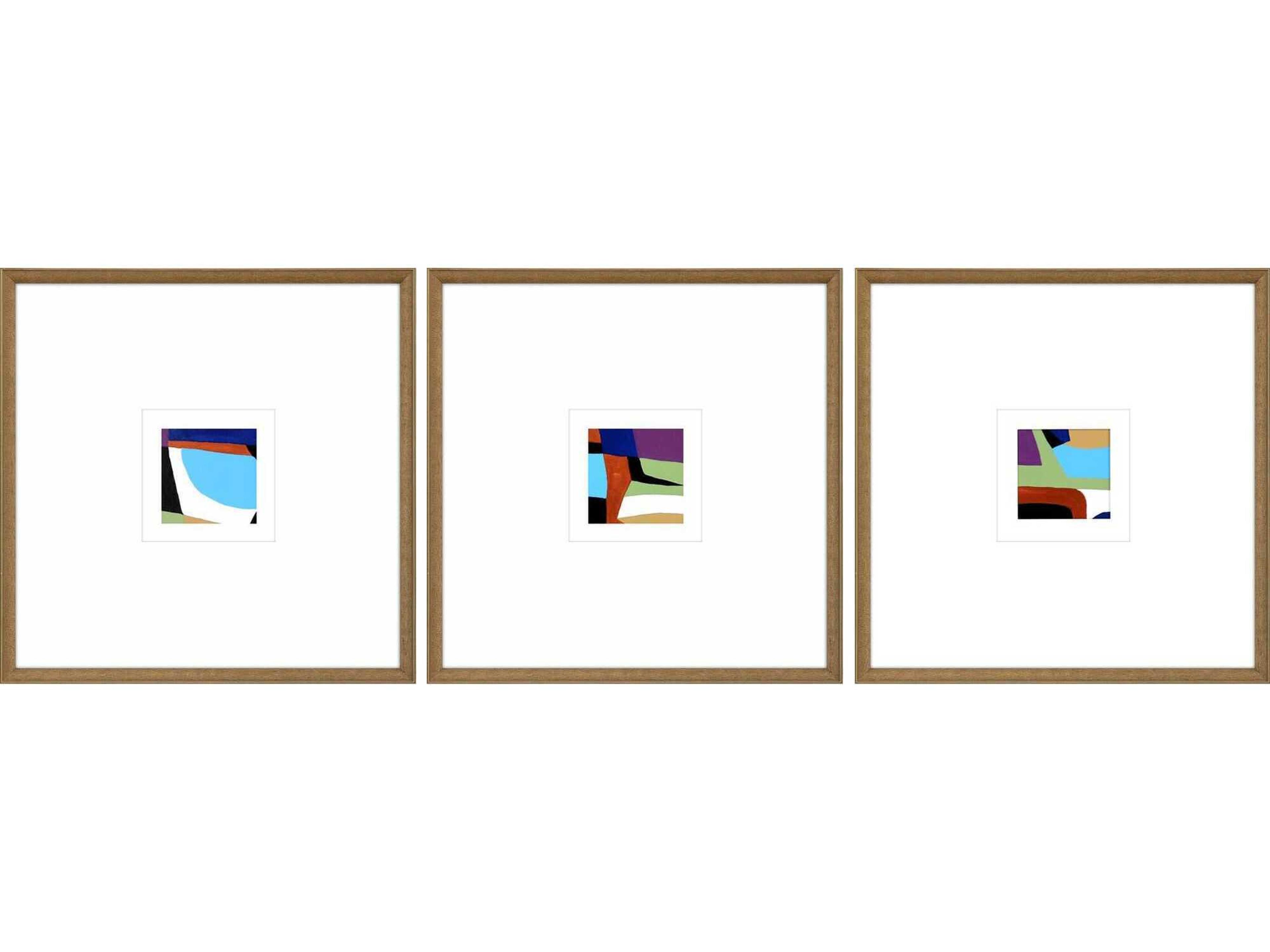 Abstract Color Squares-II Wall Art Set of 3
