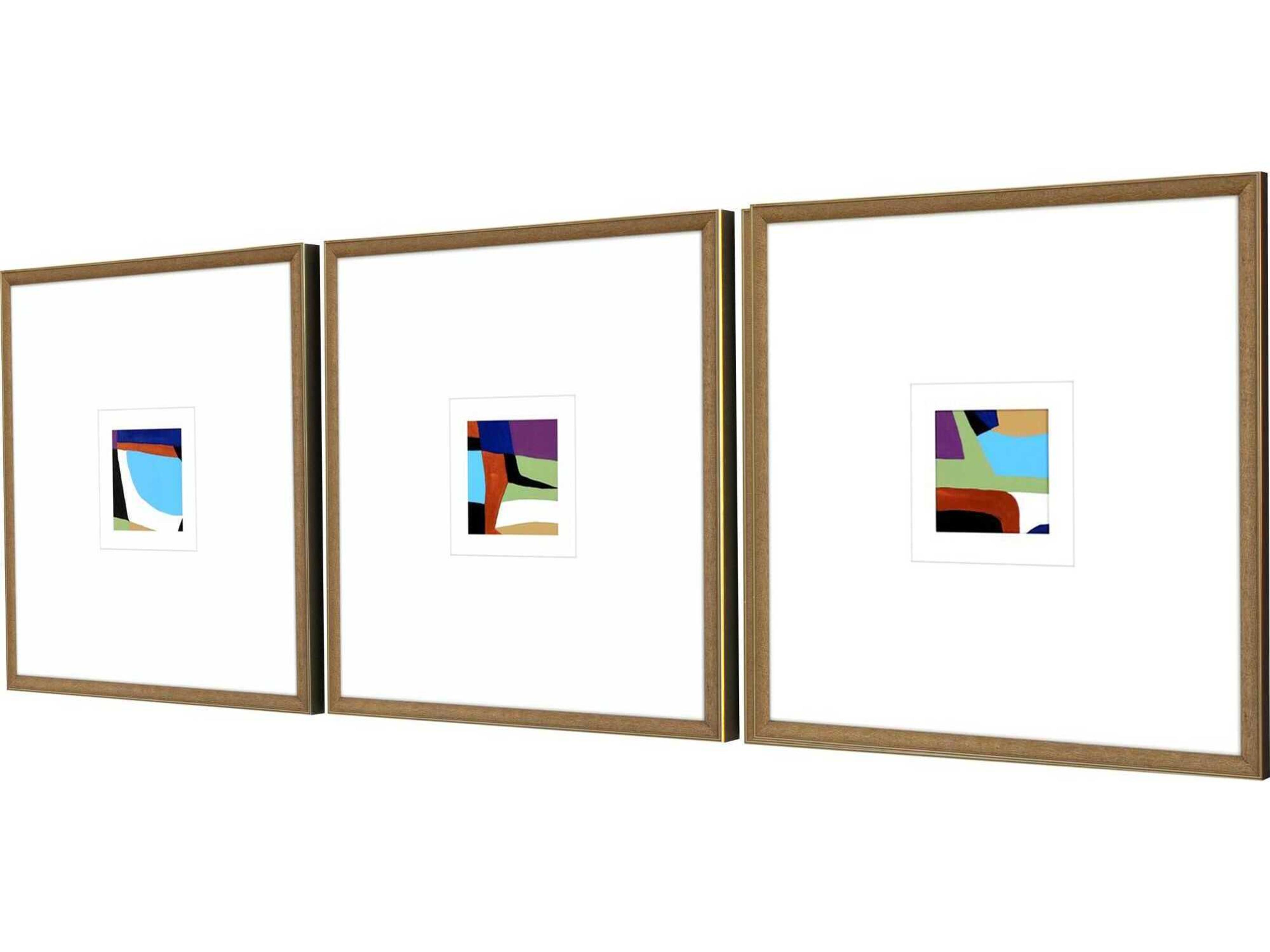 Paragon Abstract Color Squares-II Wall Art Set of 3
