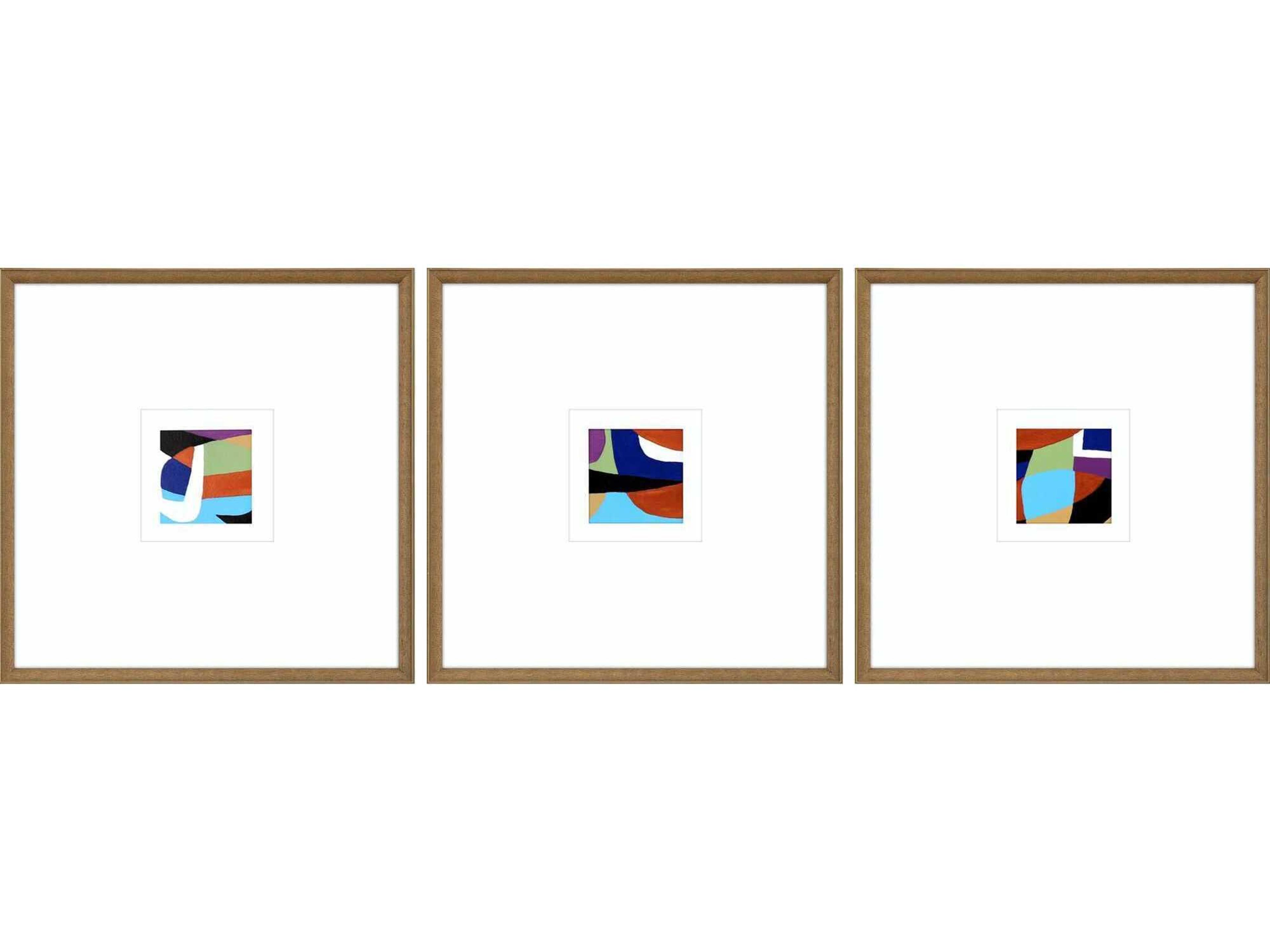 Paragon Abstract Color Squares-III Wall Art Set of 3