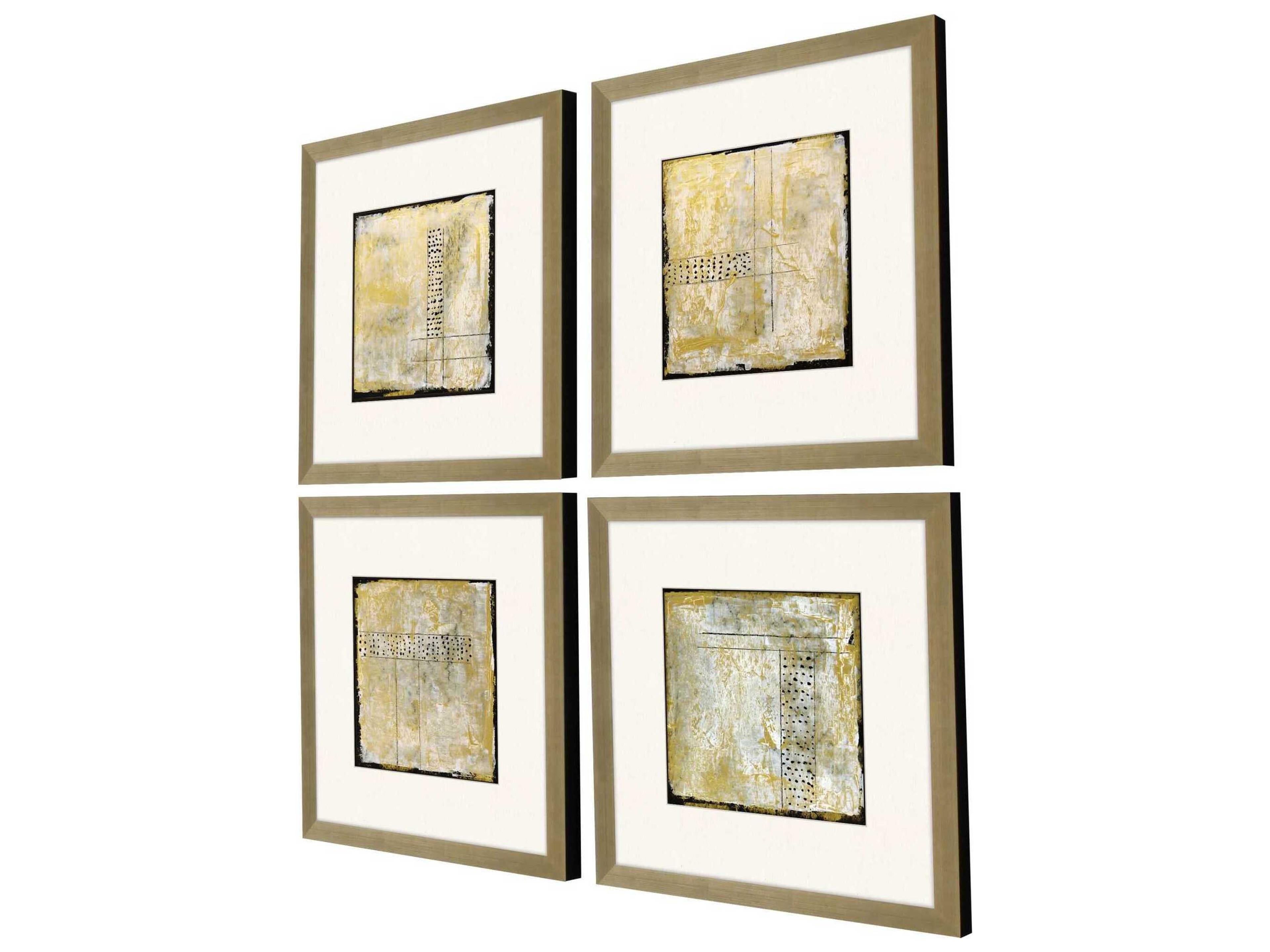 Paragon Abstract Golden Speck Wall Art Set of 4