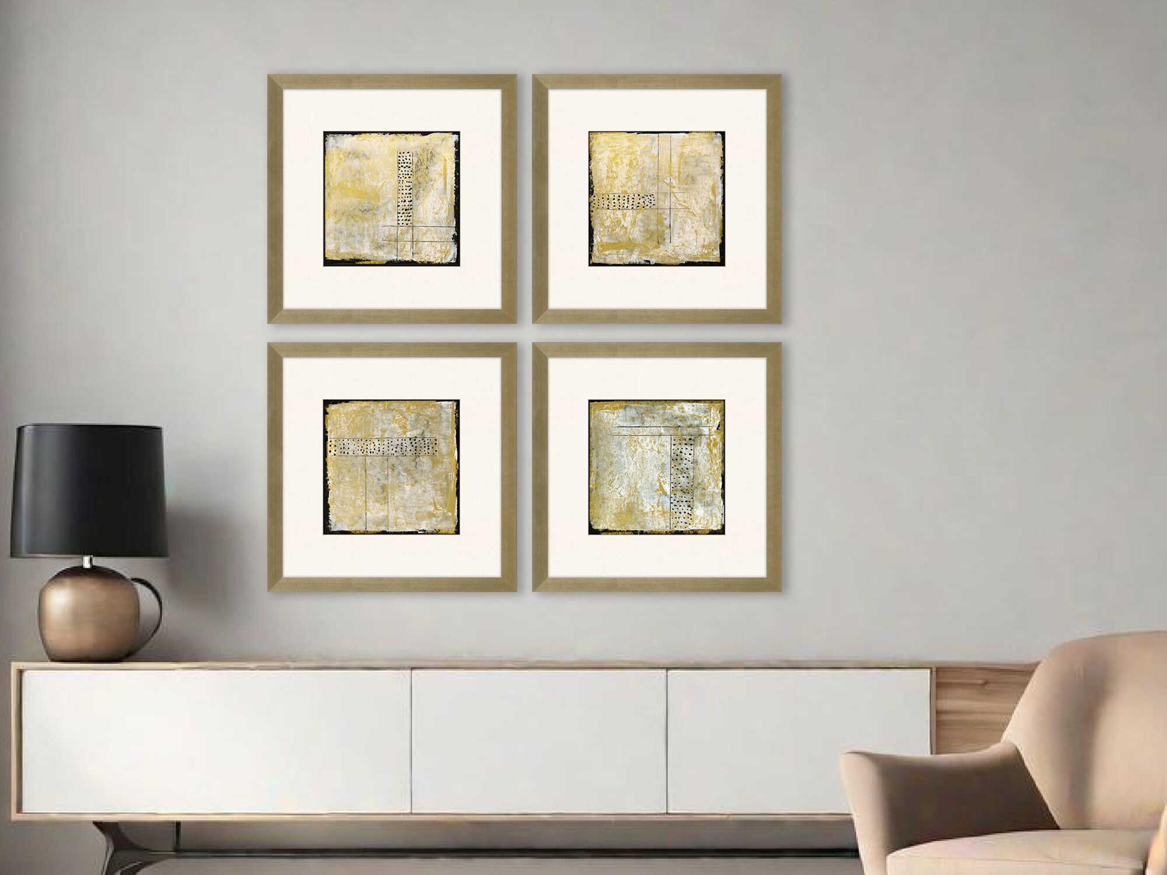 Paragon Abstract Golden Speck Wall Art Set of 4