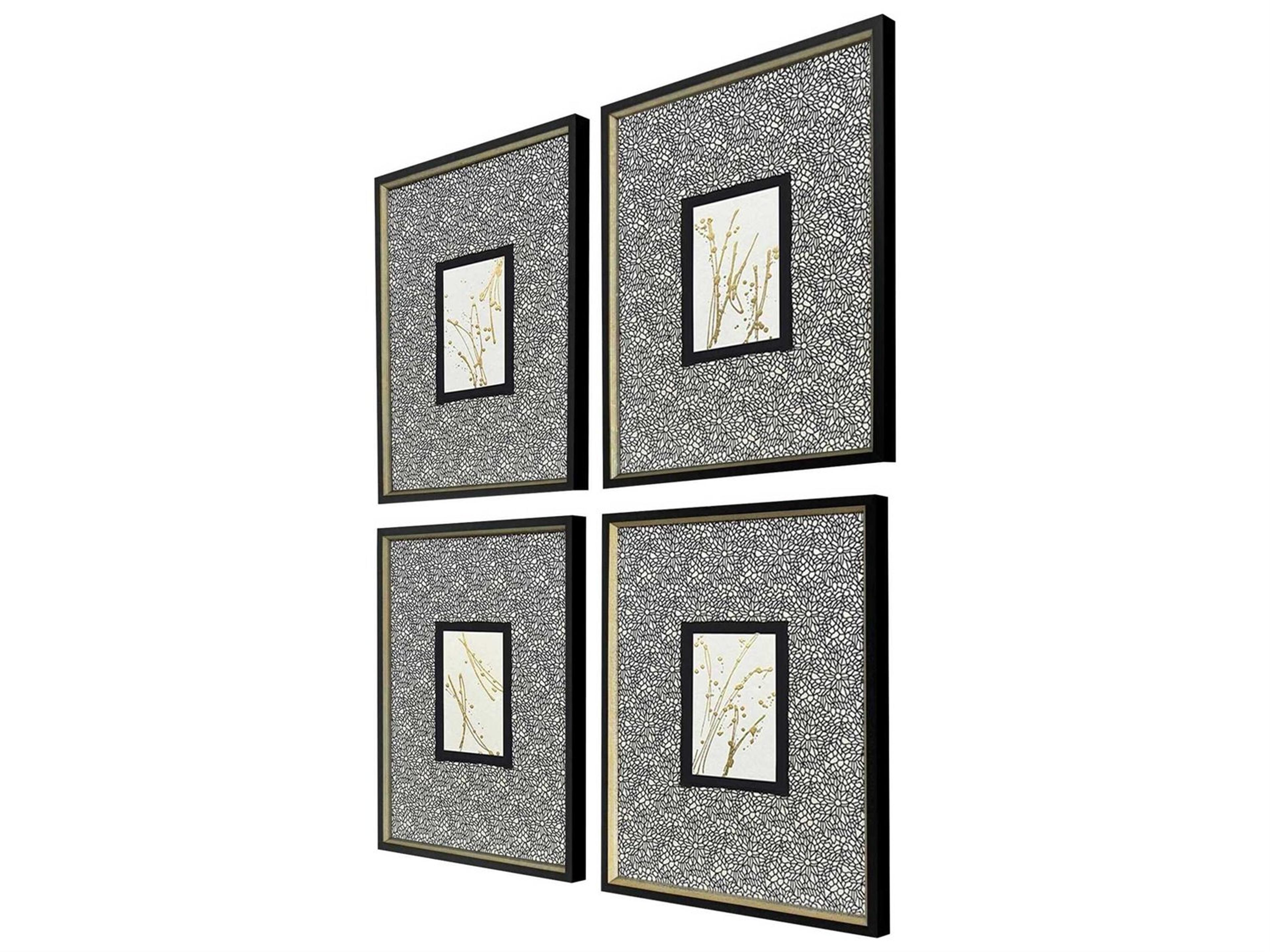 Paragon Geometrics Liquid Gold-II Wall Art Set of 4