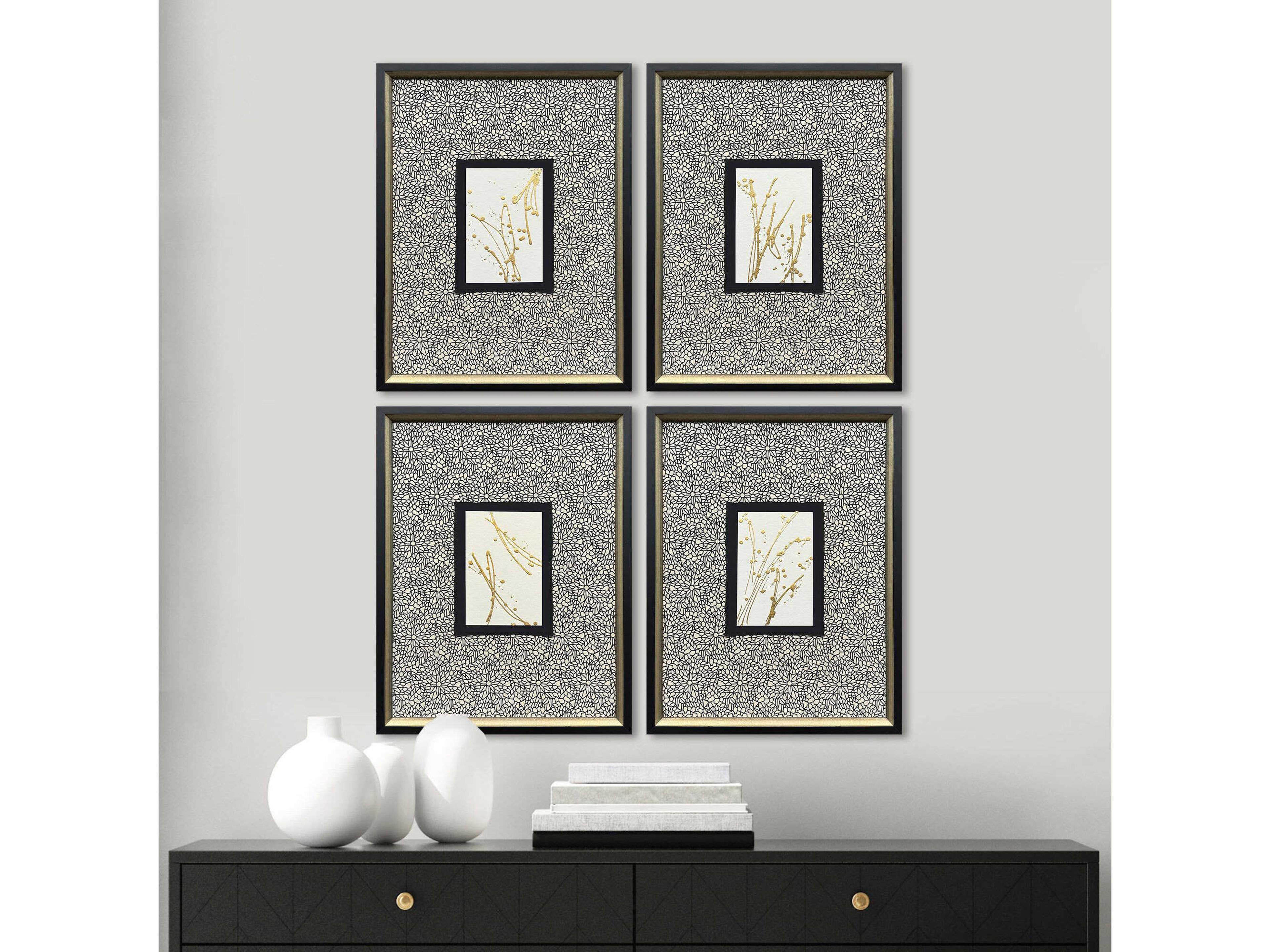 Paragon Geometrics Liquid Gold-II Wall Art Set of 4