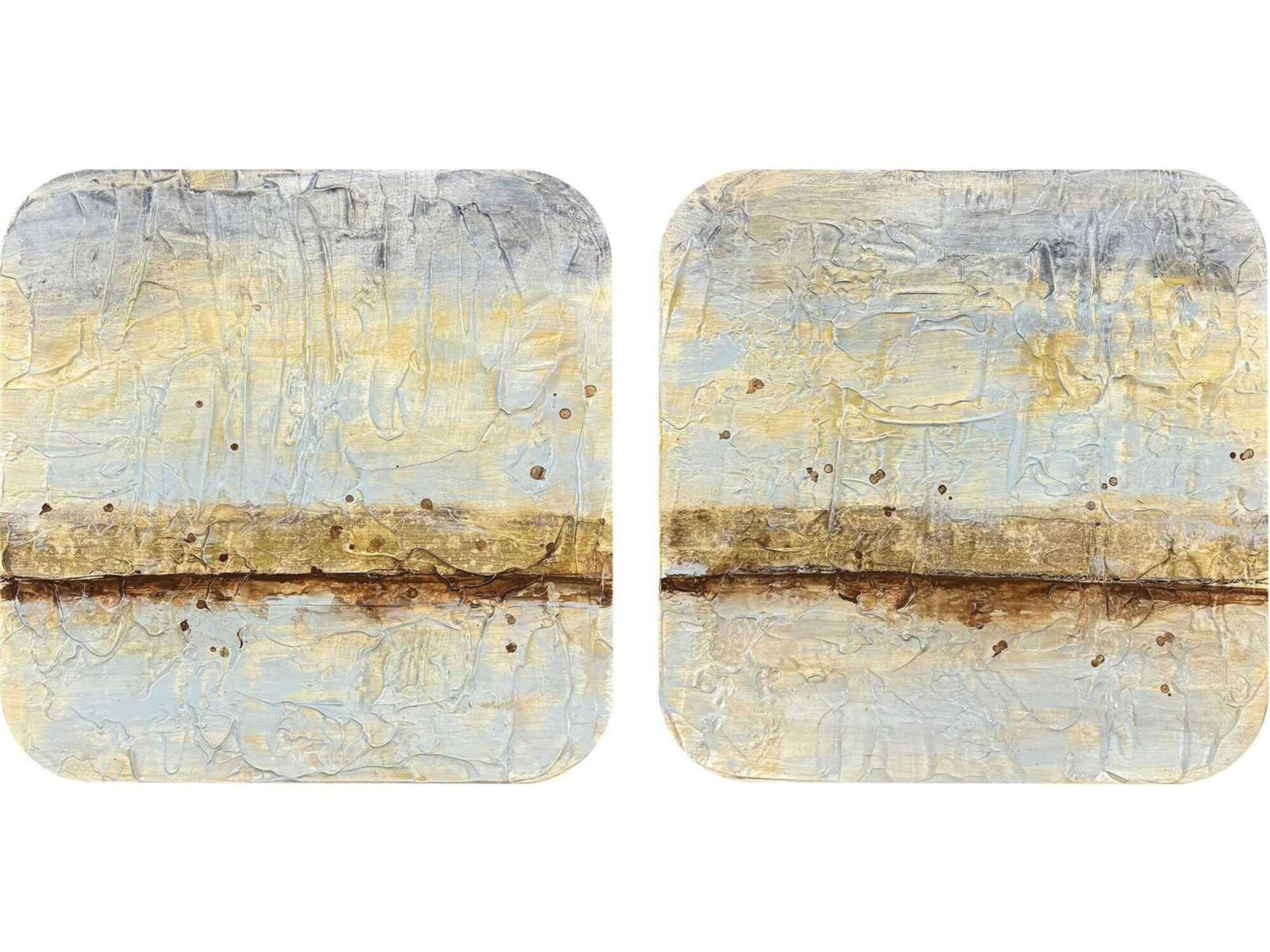 Landscapes Coastal Horizon-I Wood Wall Art Set of 2