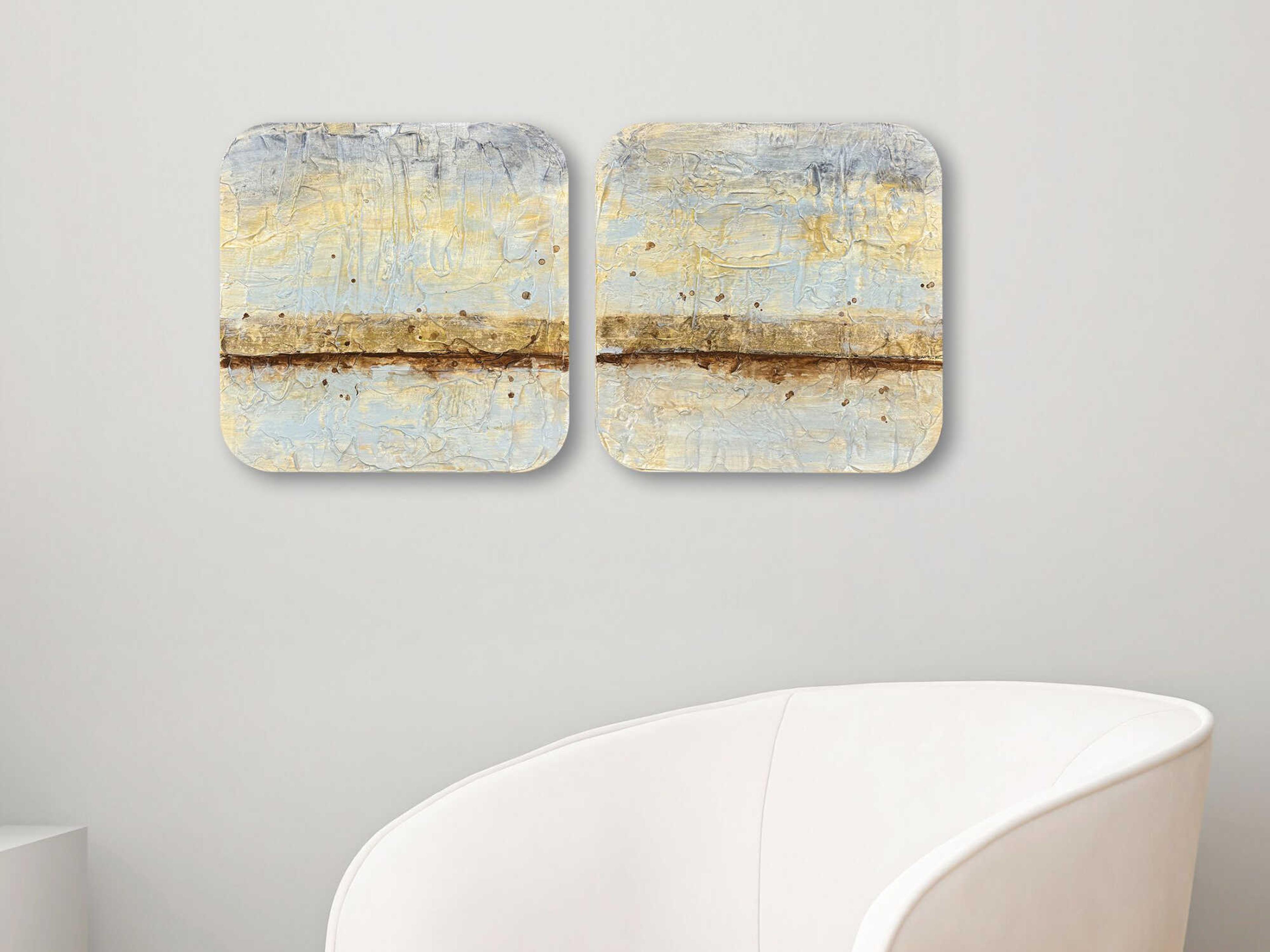 Paragon Landscapes Coastal Horizon-I Wood Wall Art Set of 2