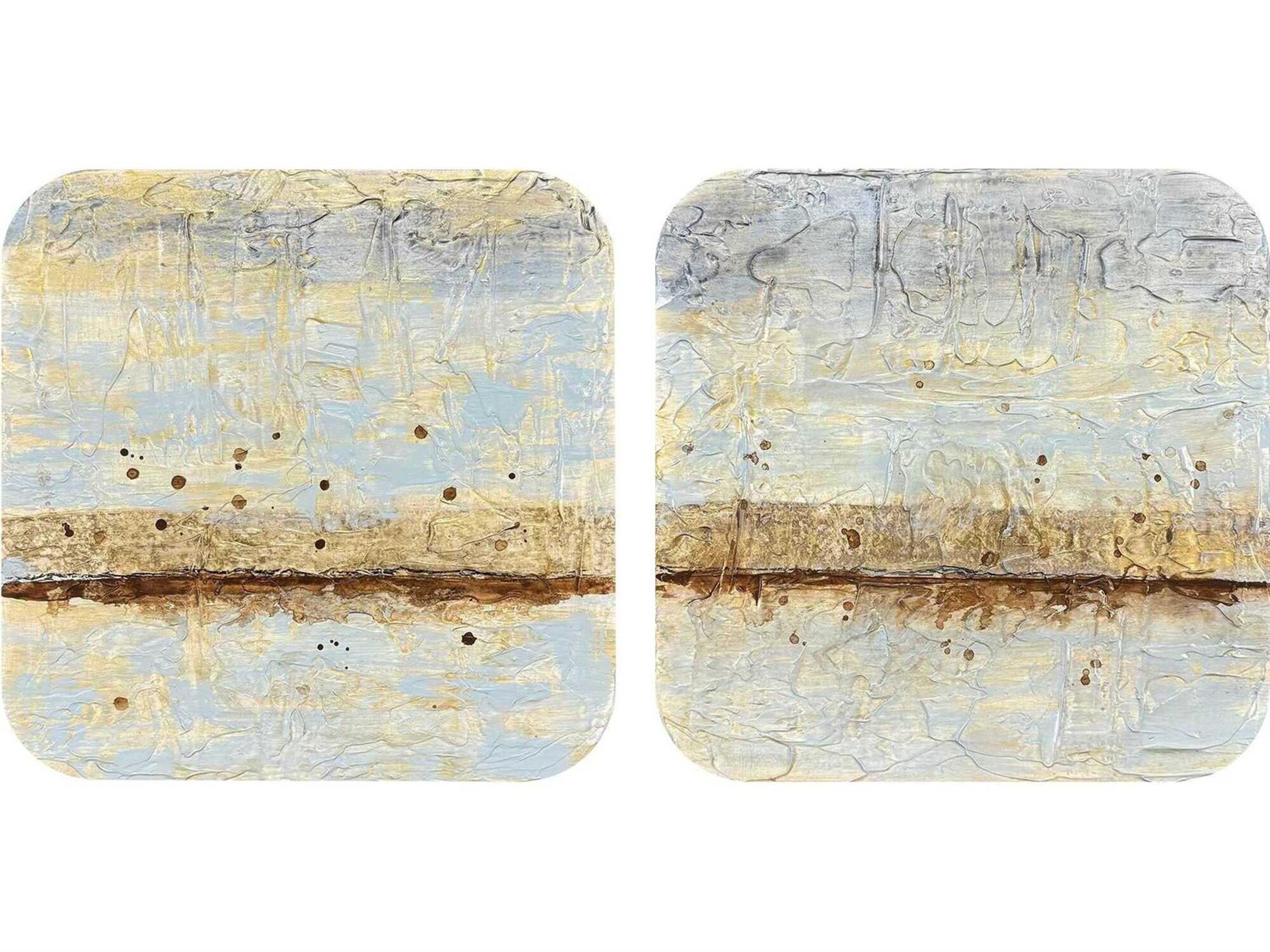 Landscapes Coastal Horizon-II Wood Wall Art Set of 2