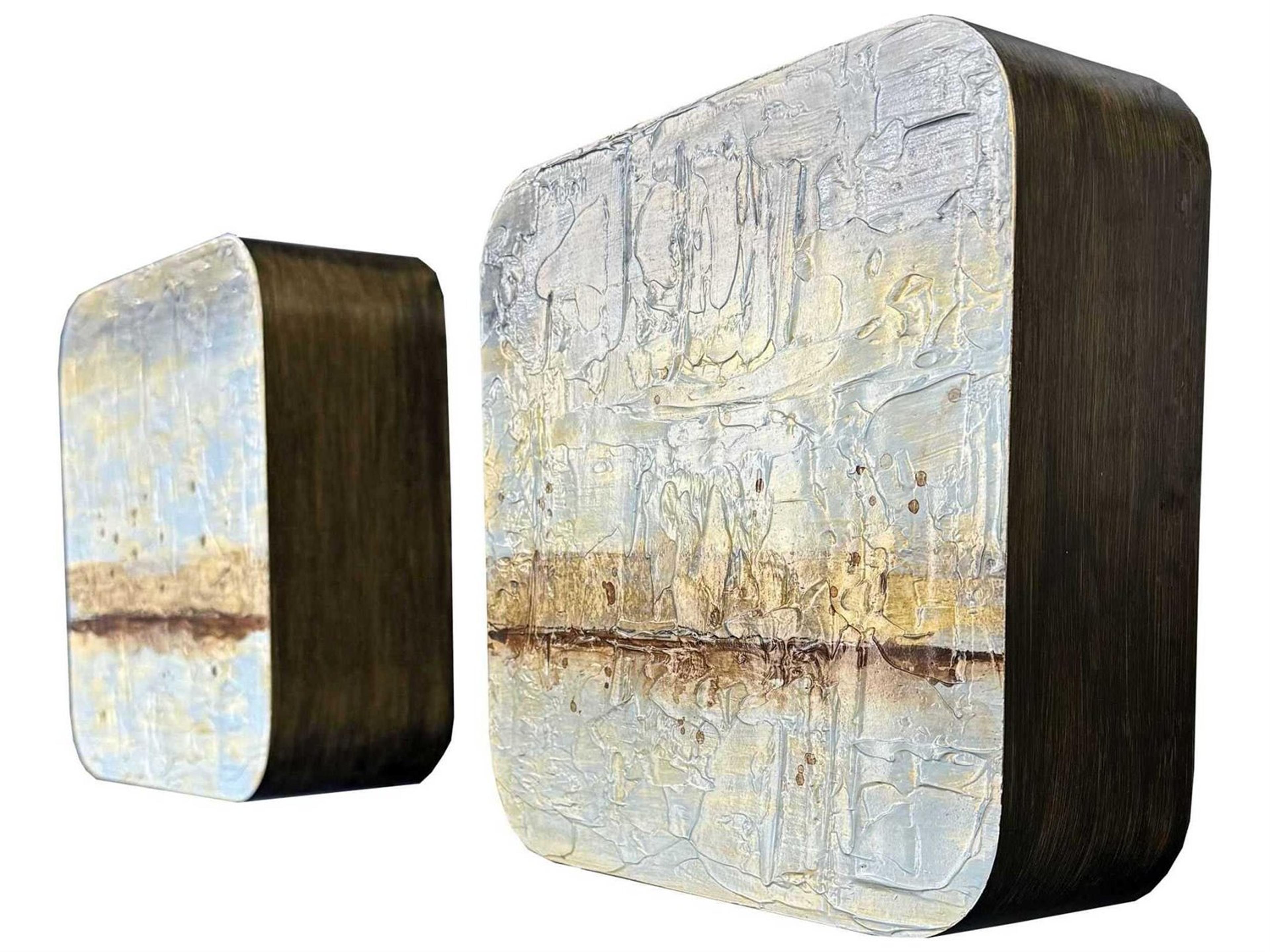 Paragon Landscapes Coastal Horizon-II Wood Wall Art Set of 2