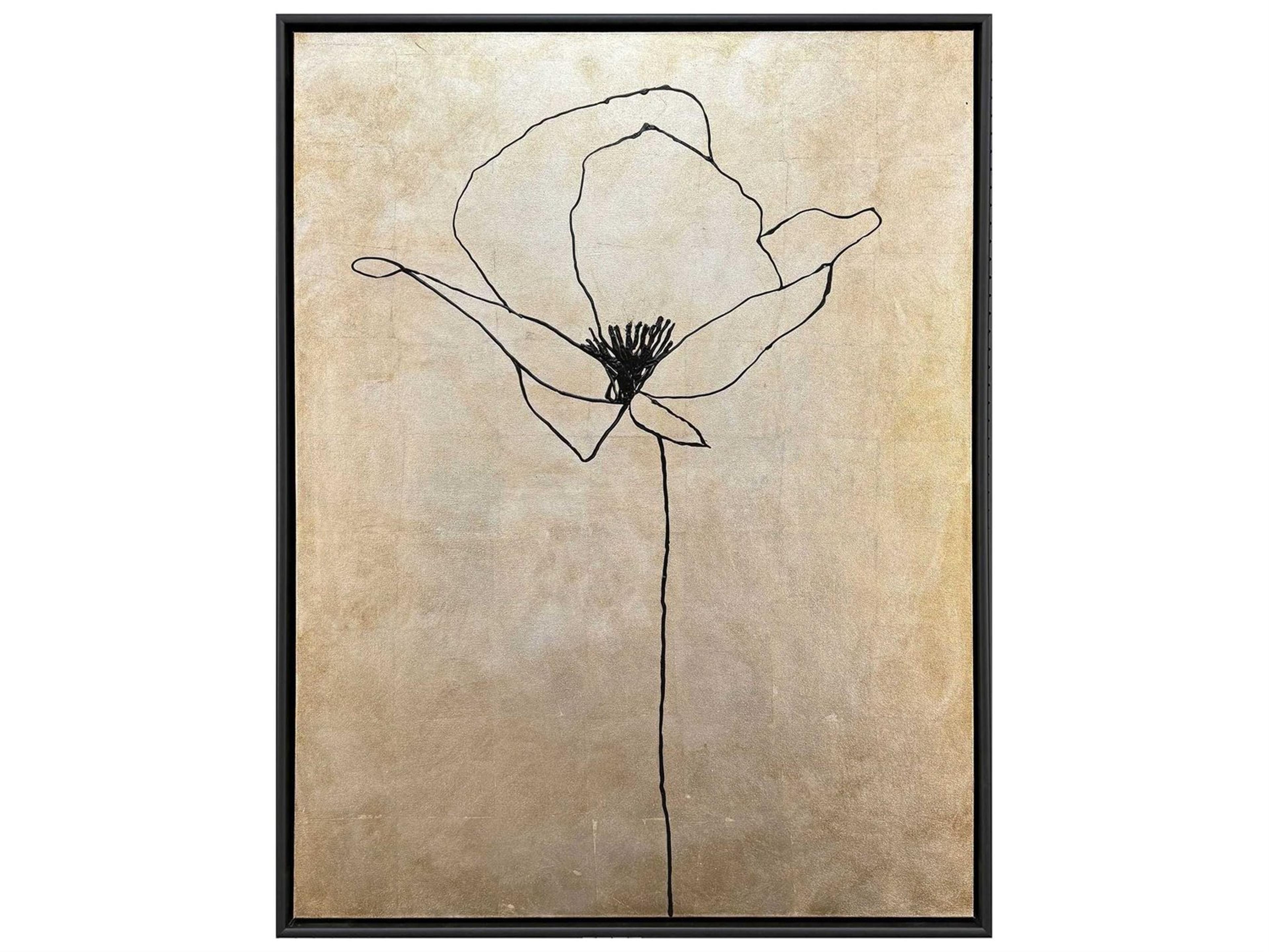 Florals Silver Poppies-II Canvas Wall Art